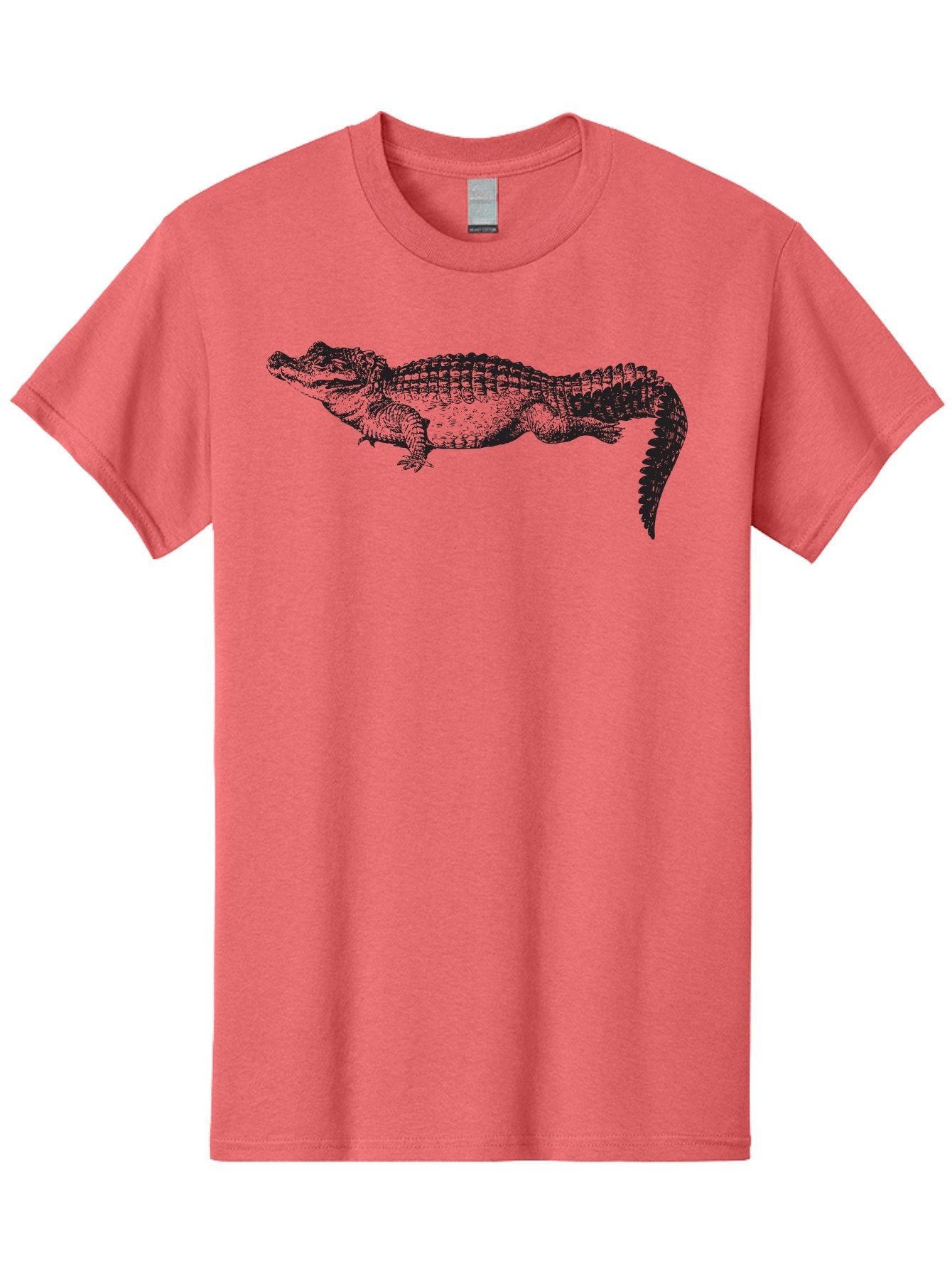 Crocodile-1 Men'S Graphic Tee, 100% Cotton, Comfortable Casual Summer Wear, Machine Washable, Crocodile Illustration, Reptile Art, Wildlife Graphic, Scaly Texture, Sharp Teeth, Ancient Creature, Black And Green, Graphic Design Aad872 6