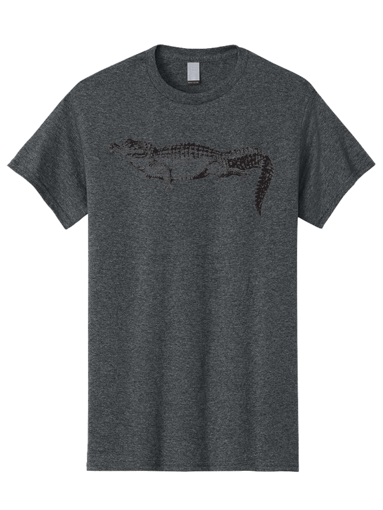 Crocodile-1 Men'S Graphic Tee, 100% Cotton, Comfortable Casual Summer Wear, Machine Washable, Crocodile Illustration, Reptile Art, Wildlife Graphic, Scaly Texture, Sharp Teeth, Ancient Creature, Black And Green, Graphic Design Aad872 17
