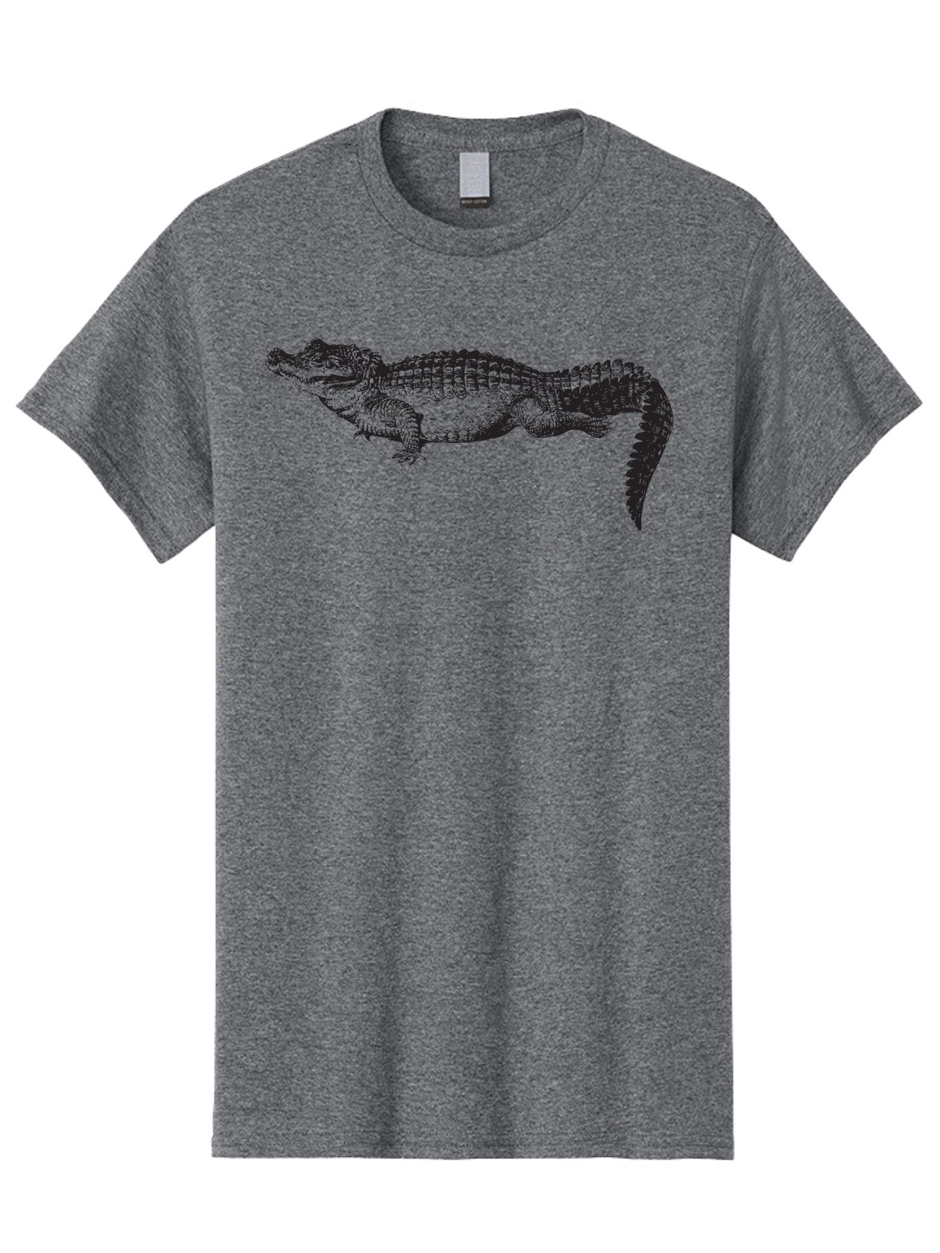 Crocodile-1 Men'S Graphic Tee, 100% Cotton, Comfortable Casual Summer Wear, Machine Washable, Crocodile Illustration, Reptile Art, Wildlife Graphic, Scaly Texture, Sharp Teeth, Ancient Creature, Black And Green, Graphic Design Aad872 13