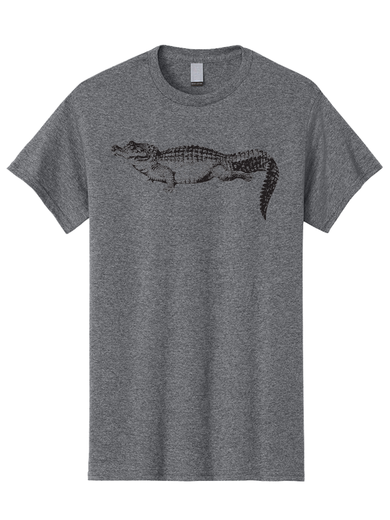 Crocodile-1 Men'S Graphic Tee, 100% Cotton, Comfortable Casual Summer Wear, Machine Washable, Crocodile Illustration, Reptile Art, Wildlife Graphic, Scaly Texture, Sharp Teeth, Ancient Creature, Black And Green, Graphic Design Aad872 29