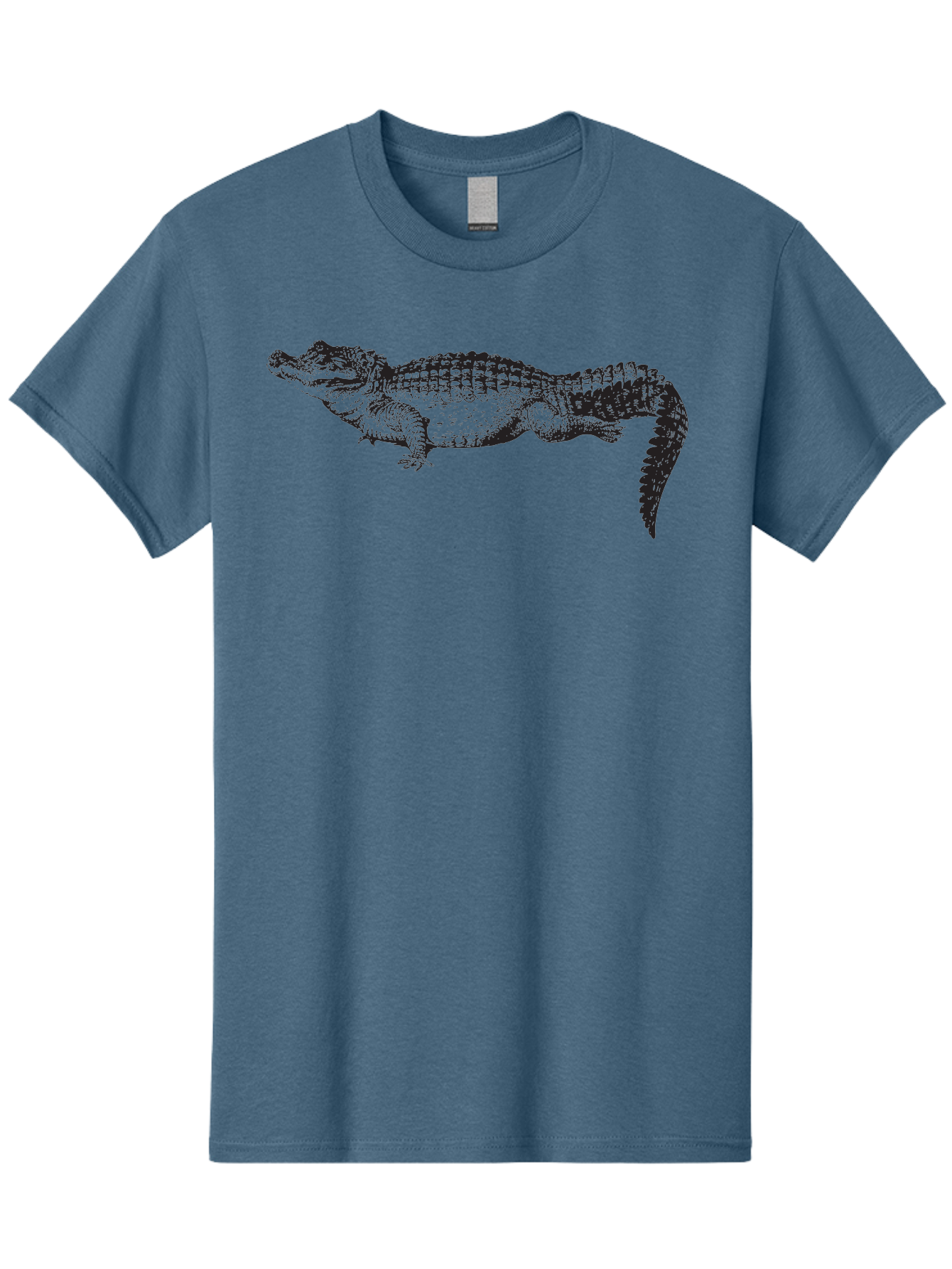 Crocodile-1 Men'S Graphic Tee, 100% Cotton, Comfortable Casual Summer Wear, Machine Washable, Crocodile Illustration, Reptile Art, Wildlife Graphic, Scaly Texture, Sharp Teeth, Ancient Creature, Black And Green, Graphic Design Aad872 15