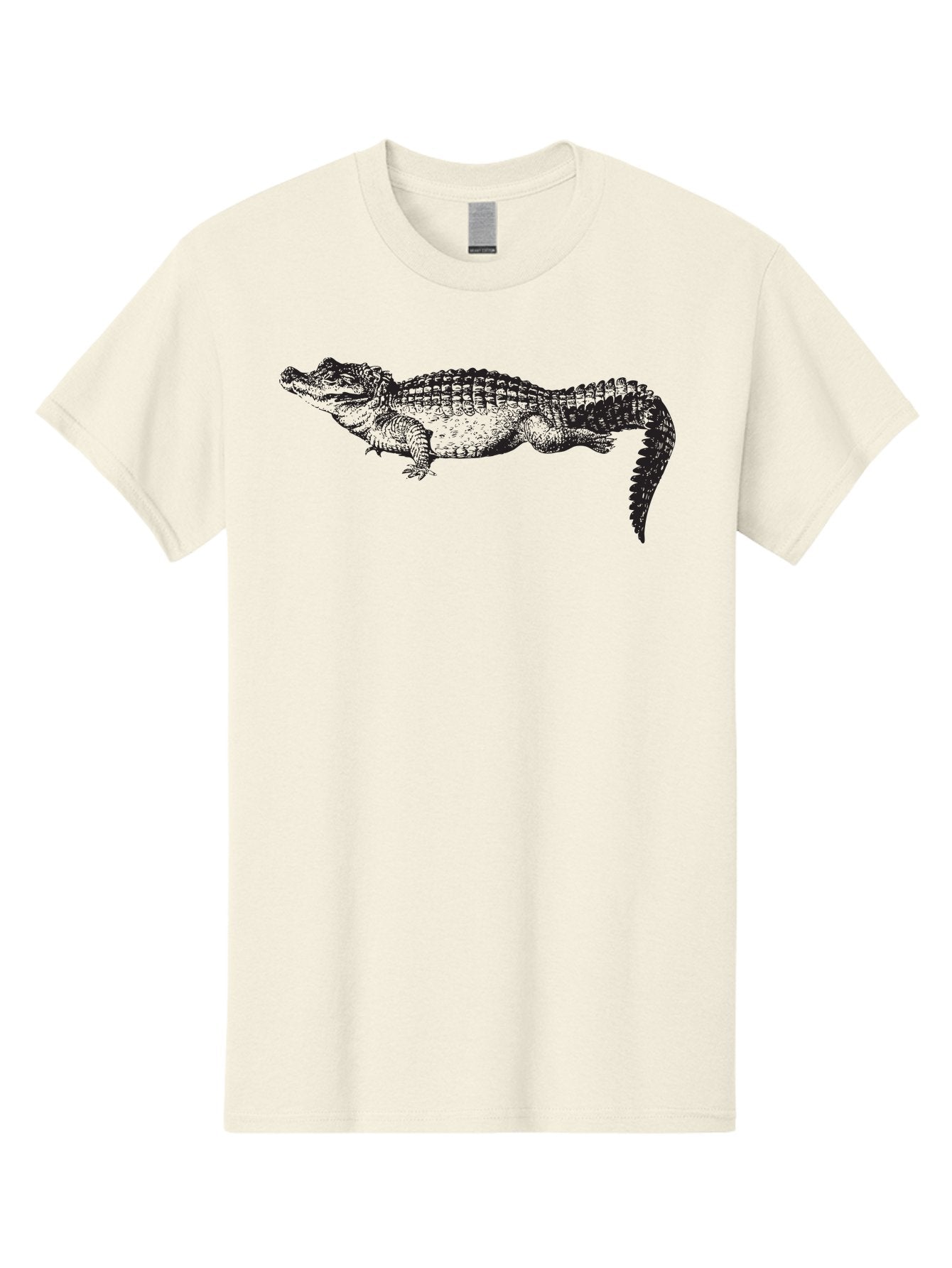 Crocodile-1 Men'S Graphic Tee, 100% Cotton, Comfortable Casual Summer Wear, Machine Washable, Crocodile Illustration, Reptile Art, Wildlife Graphic, Scaly Texture, Sharp Teeth, Ancient Creature, Black And Green, Graphic Design Aad872