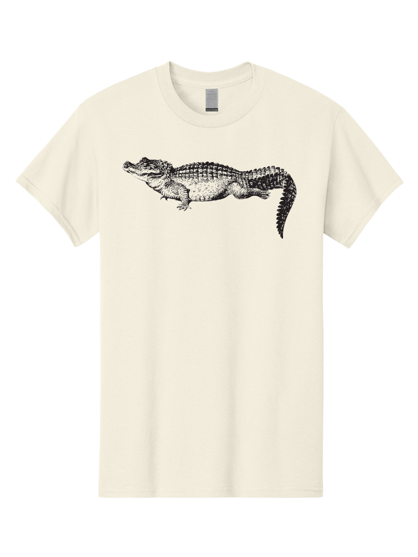 Crocodile-1 Men'S Graphic Tee, 100% Cotton, Comfortable Casual Summer Wear, Machine Washable, Crocodile Illustration, Reptile Art, Wildlife Graphic, Scaly Texture, Sharp Teeth, Ancient Creature, Black And Green, Graphic Design Aad872 21