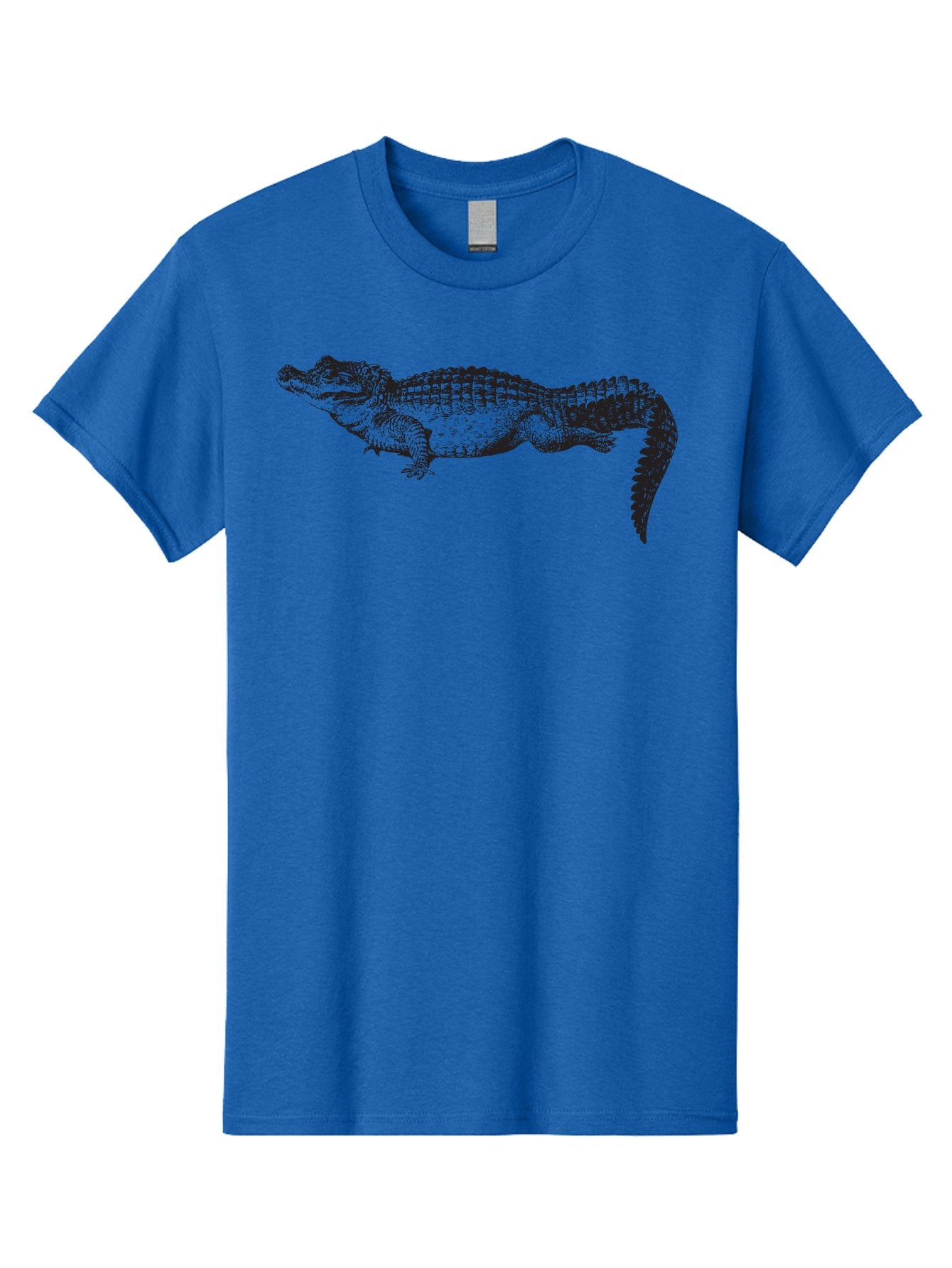 Crocodile-1 Men'S Graphic Tee, 100% Cotton, Comfortable Casual Summer Wear, Machine Washable, Crocodile Illustration, Reptile Art, Wildlife Graphic, Scaly Texture, Sharp Teeth, Ancient Creature, Black And Green, Graphic Design Aad872 14