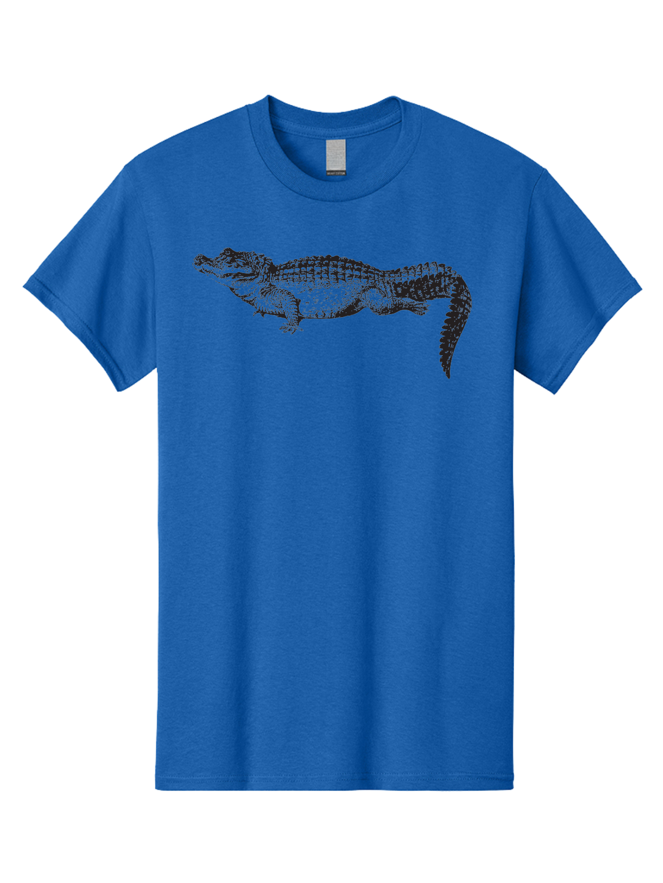 Crocodile-1 Men'S Graphic Tee, 100% Cotton, Comfortable Casual Summer Wear, Machine Washable, Crocodile Illustration, Reptile Art, Wildlife Graphic, Scaly Texture, Sharp Teeth, Ancient Creature, Black And Green, Graphic Design Aad872 3
