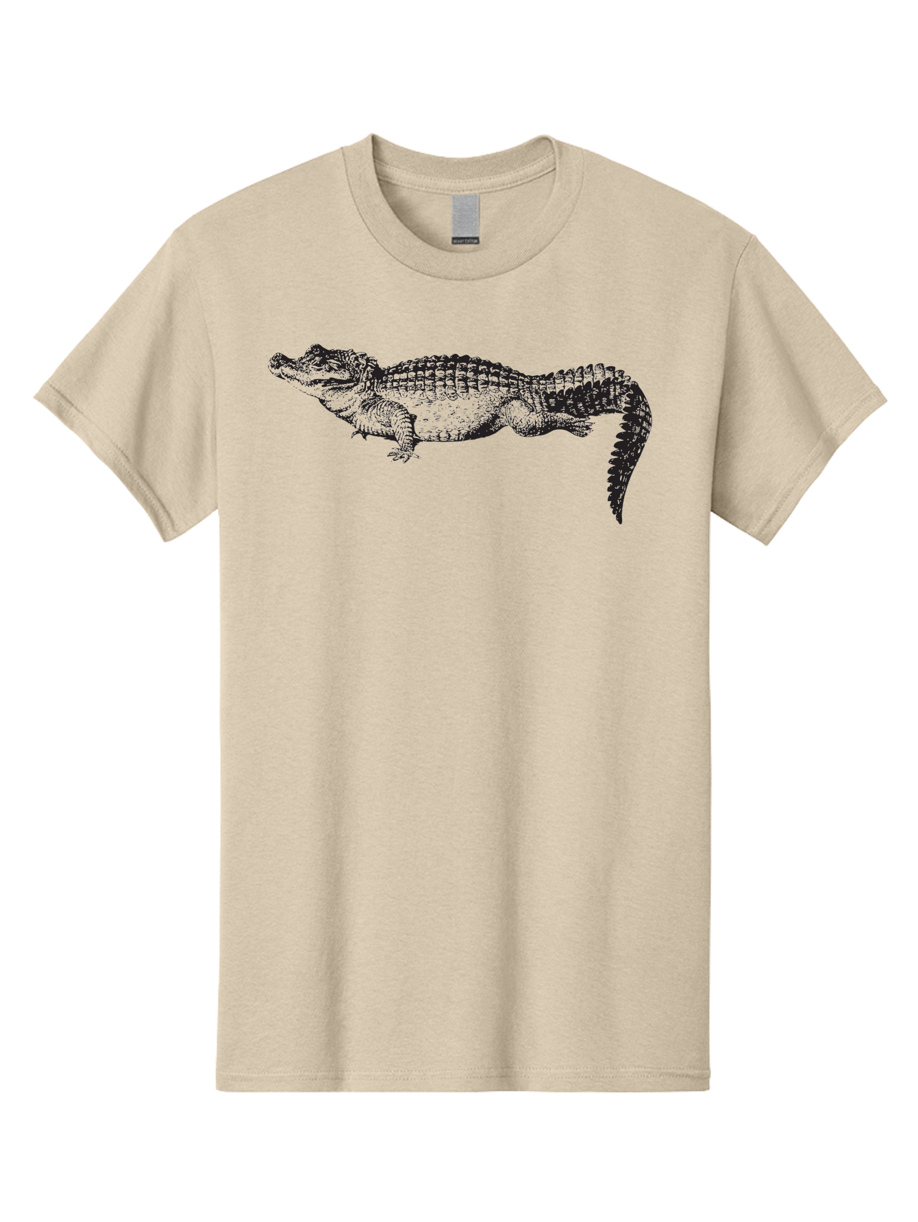 Crocodile-1 Men'S Graphic Tee, 100% Cotton, Comfortable Casual Summer Wear, Machine Washable, Crocodile Illustration, Reptile Art, Wildlife Graphic, Scaly Texture, Sharp Teeth, Ancient Creature, Black And Green, Graphic Design Aad872 19