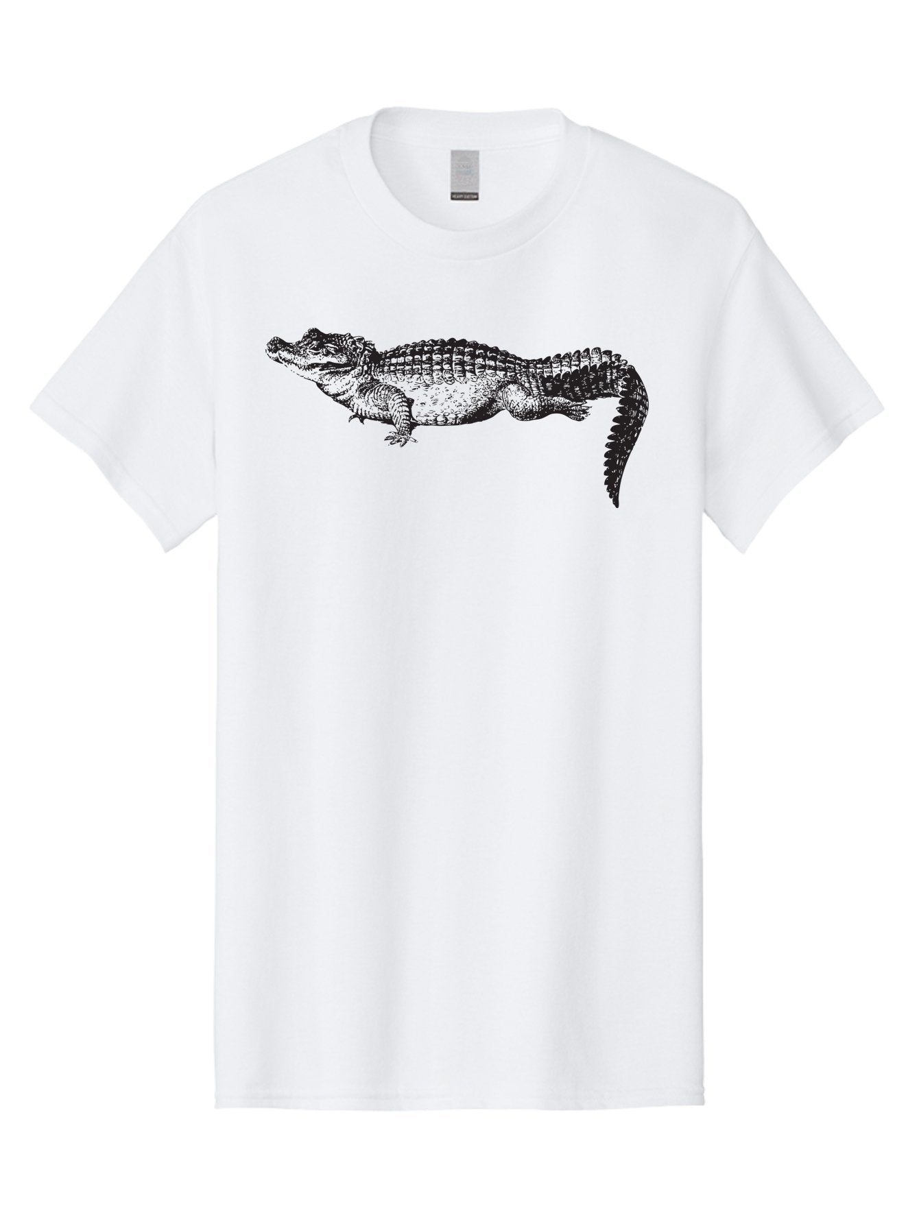 Crocodile-1 Men'S Graphic Tee, 100% Cotton, Comfortable Casual Summer Wear, Machine Washable, Crocodile Illustration, Reptile Art, Wildlife Graphic, Scaly Texture, Sharp Teeth, Ancient Creature, Black And Green, Graphic Design Aad872 4