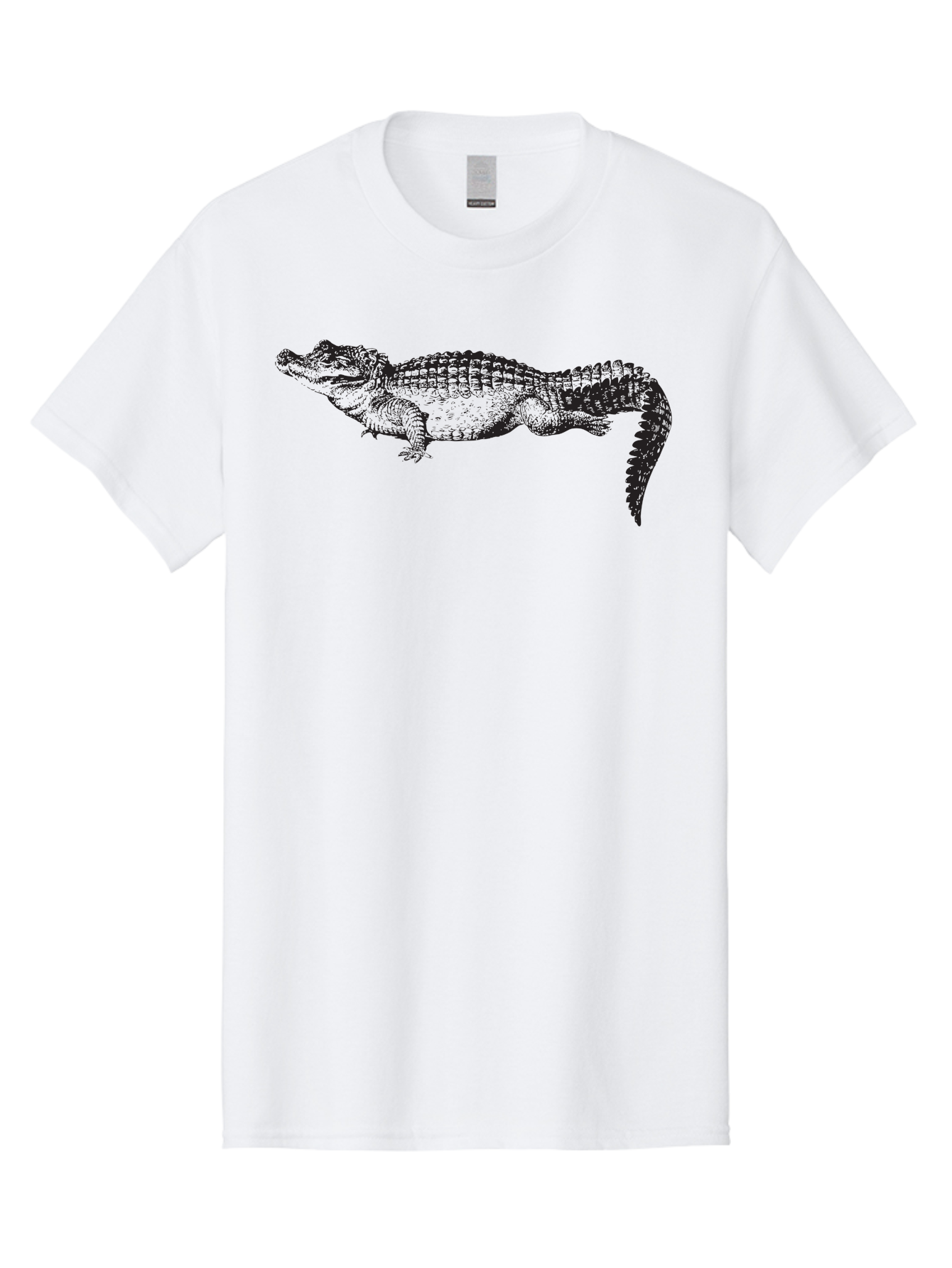 Crocodile-1 Men'S Graphic Tee, 100% Cotton, Comfortable Casual Summer Wear, Machine Washable, Crocodile Illustration, Reptile Art, Wildlife Graphic, Scaly Texture, Sharp Teeth, Ancient Creature, Black And Green, Graphic Design Aad872 23