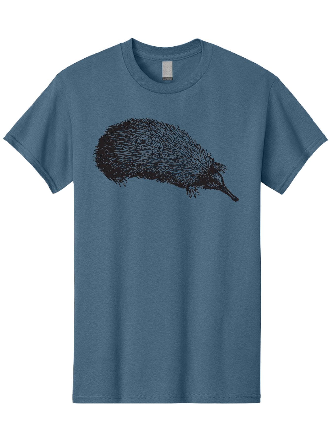 Echidna Men'S Graphic Tee, 100% Cotton, Comfortable Casual Summer Wear, Machine Washable, Echidna Illustration, Spiky Fur, Unique Creature, Wildlife Art, Animal Graphics, Spiny Mammal, Australian Wildlife, Quirky Design, Wildlife Illustration Aad876