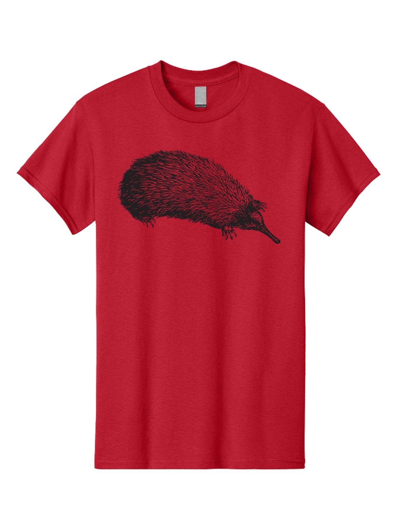 Echidna Men'S Graphic Tee, 100% Cotton, Comfortable Casual Summer Wear, Machine Washable, Echidna Illustration, Spiky Fur, Unique Creature, Wildlife Art, Animal Graphics, Spiny Mammal, Australian Wildlife, Quirky Design, Wildlife Illustration Aad876 4
