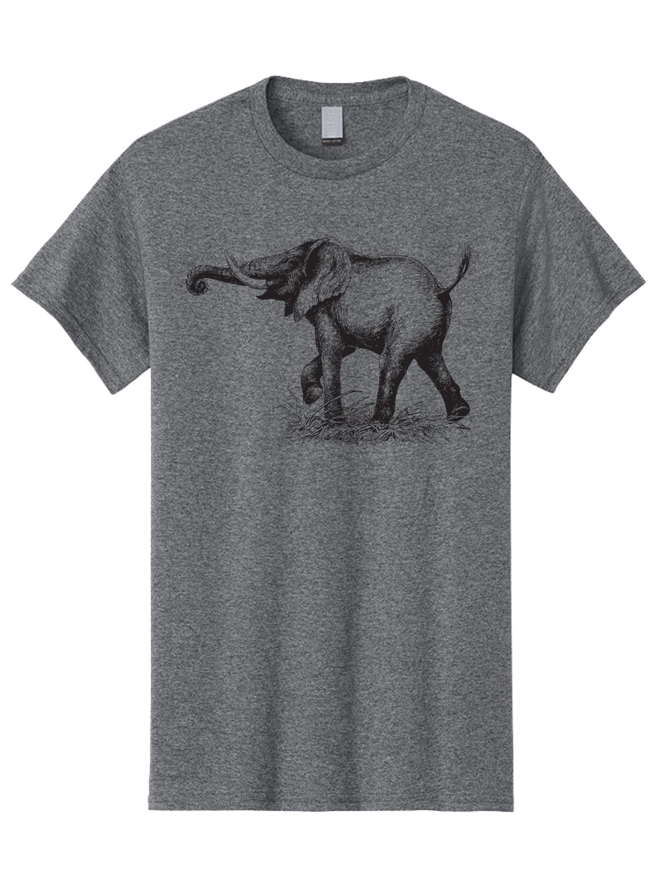 Elephant-1 Men'S Graphic Tee, 100% Cotton, Comfortable Casual Summer Wear, Machine Washable, Elephant Illustration, Vintage Engraving, Wildlife Art, Wild Animal, Elephant Species, Mammal Portrait, Tusker, Trunk Curled, Detailed Drawing, Aad877 13