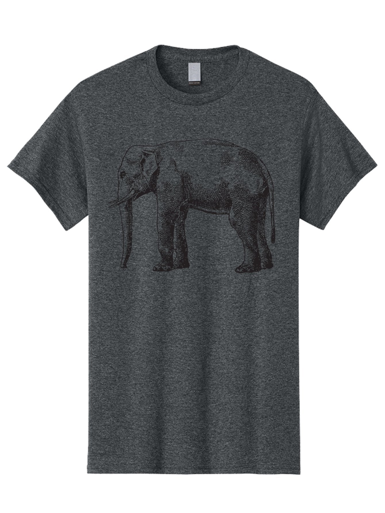 Elephant-2 Men'S Graphic Tee, 100% Cotton, Comfortable Casual Summer Wear, Machine Washable, Elephant Illustration, Wildlife Art, Black And White Drawing, Detailed Shading, Large Mammal, Trunk And Tusks, Wildlife Conservation Aad878 12