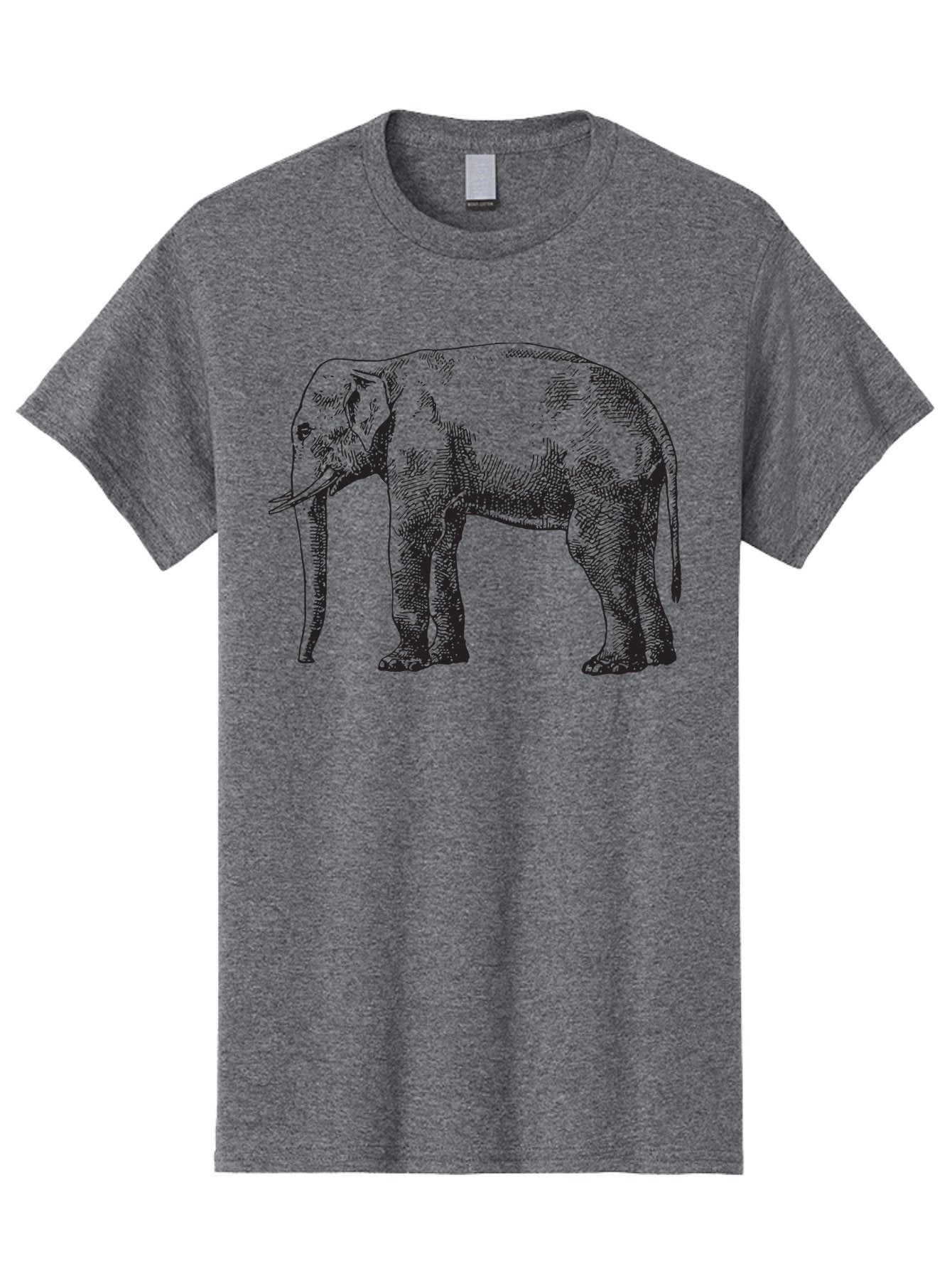 Elephant-2 Men'S Graphic Tee, 100% Cotton, Comfortable Casual Summer Wear, Machine Washable, Elephant Illustration, Wildlife Art, Black And White Drawing, Detailed Shading, Large Mammal, Trunk And Tusks, Wildlife Conservation Aad878 11