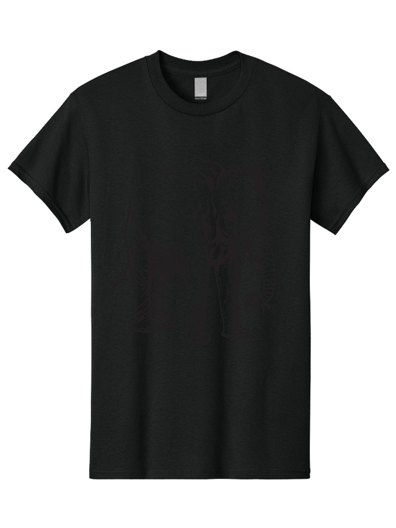 Elephant Men'S Graphic Tee, 100% Cotton, Comfortable Casual Summer Wear, Machine Washable, Black And White Elephant Illustration, Elephant Artwork, Wildlife Graphics, Elephant Design, Detailed Drawing, Cartoon Style Aad880