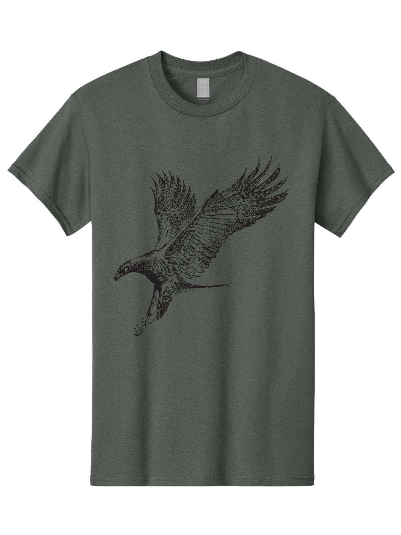 Flying-Eagle Men'S Graphic Tee, 100% Cotton, Comfortable Casual Summer Wear, Machine Washable, Eagle Soaring Through The Air, Bird In Flight, Majestic Creature, Sharp Talons, Spread Wings, Freedom Symbol, Wildlife, Nature Aad882 13