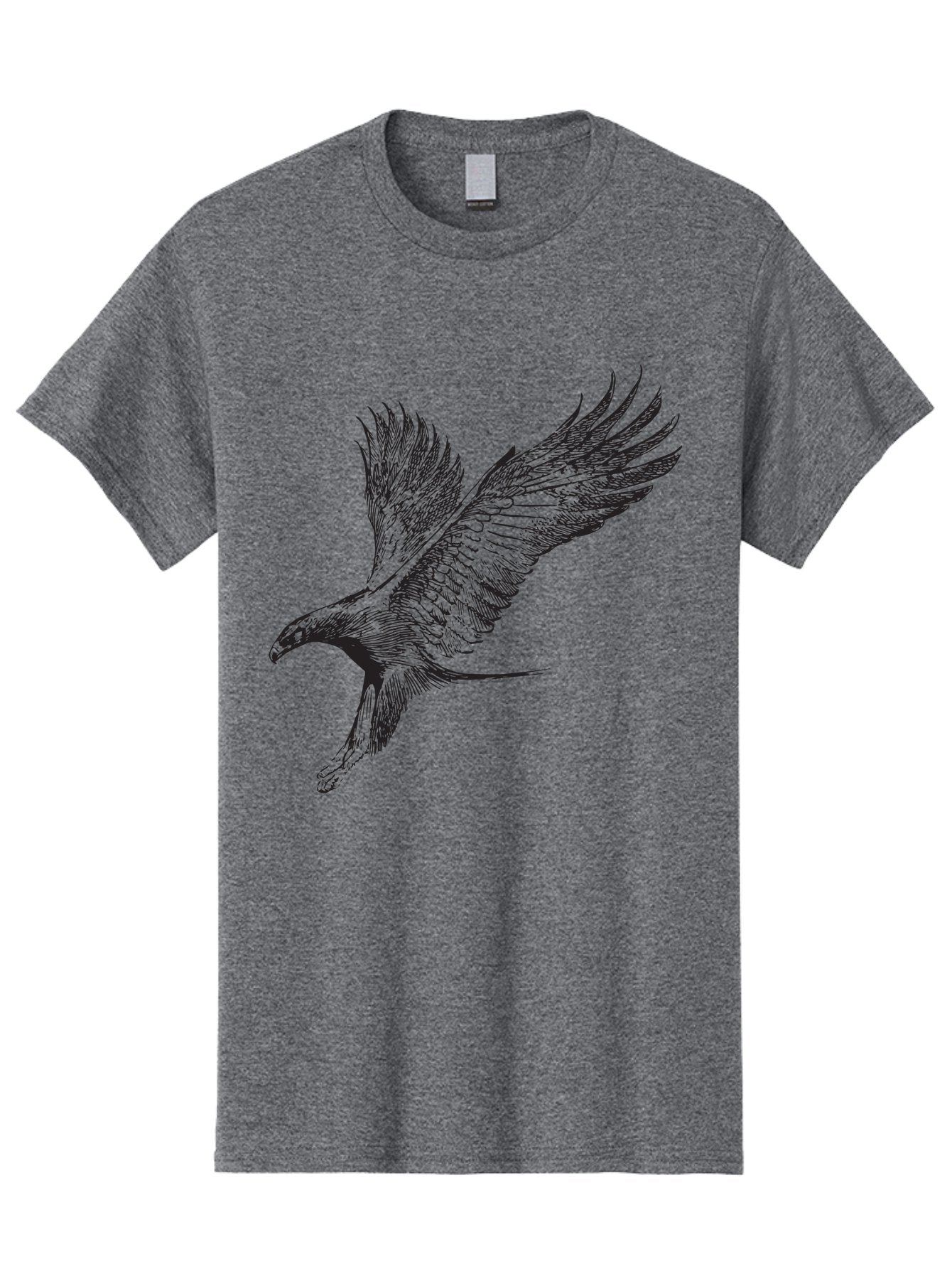 Flying-Eagle Men'S Graphic Tee, 100% Cotton, Comfortable Casual Summer Wear, Machine Washable, Eagle Soaring Through The Air, Bird In Flight, Majestic Creature, Sharp Talons, Spread Wings, Freedom Symbol, Wildlife, Nature Aad882 5