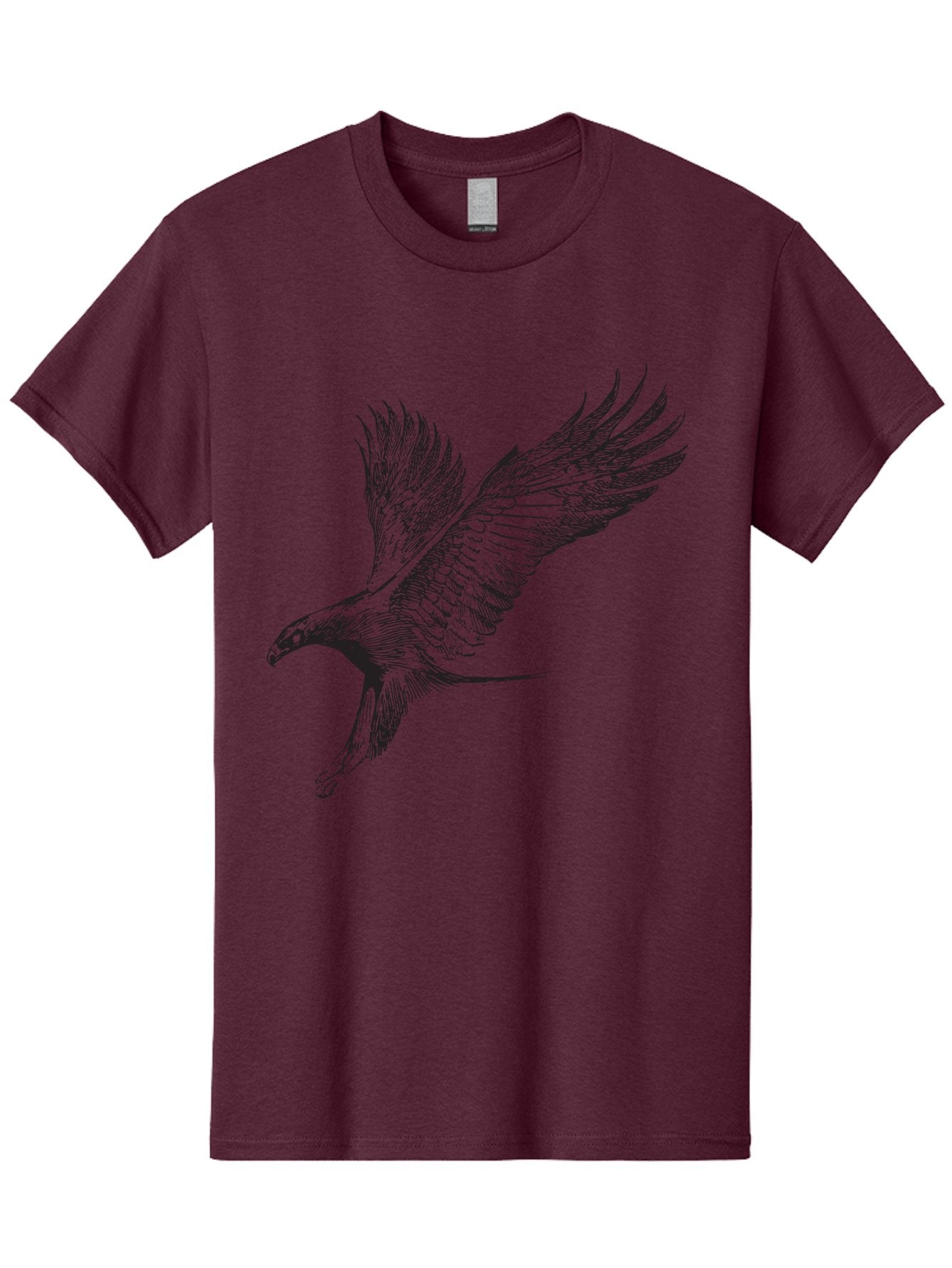 Flying-Eagle Men'S Graphic Tee, 100% Cotton, Comfortable Casual Summer Wear, Machine Washable, Eagle Soaring Through The Air, Bird In Flight, Majestic Creature, Sharp Talons, Spread Wings, Freedom Symbol, Wildlife, Nature Aad882 4