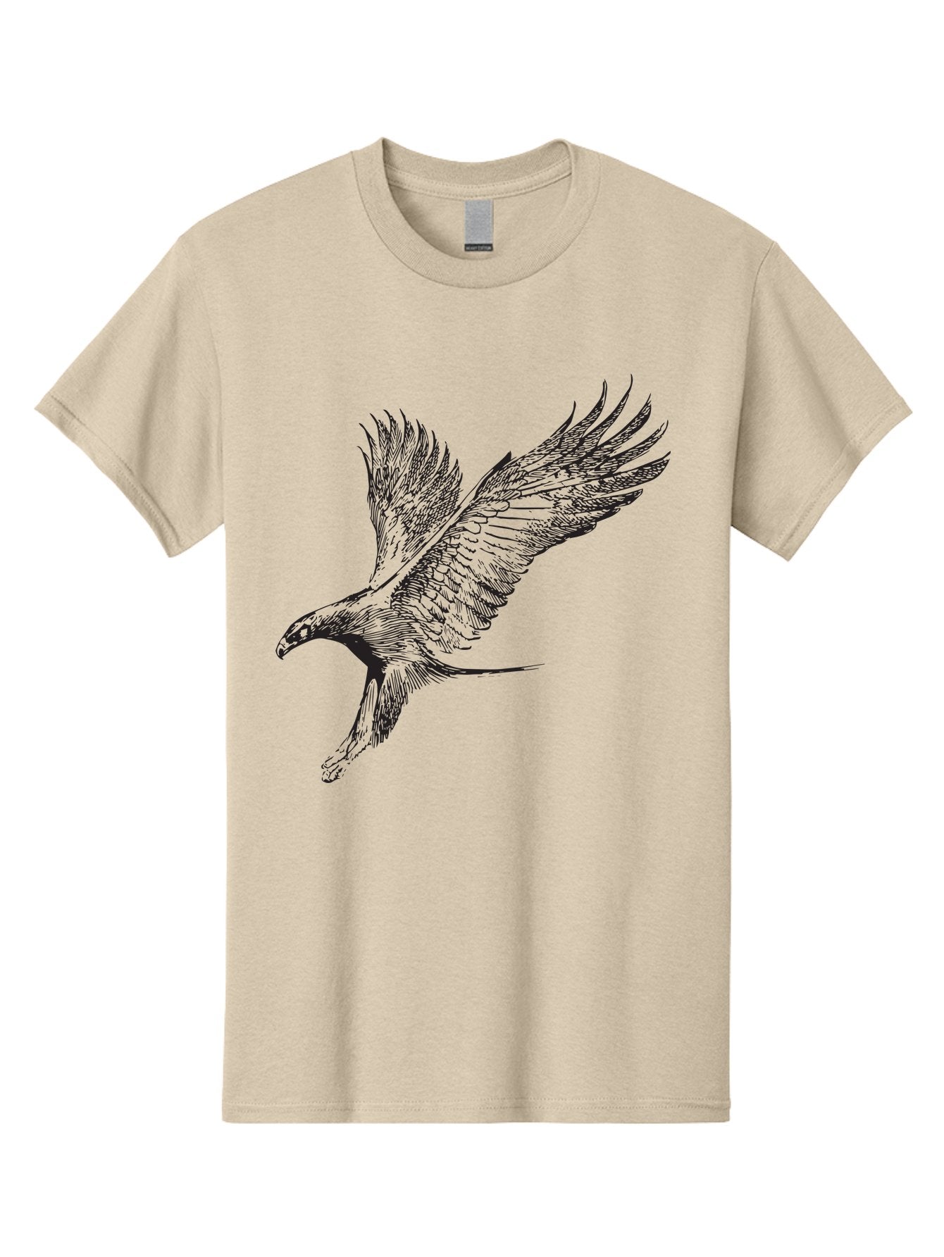 Flying-Eagle Men'S Graphic Tee, 100% Cotton, Comfortable Casual Summer Wear, Machine Washable, Eagle Soaring Through The Air, Bird In Flight, Majestic Creature, Sharp Talons, Spread Wings, Freedom Symbol, Wildlife, Nature Aad882 11