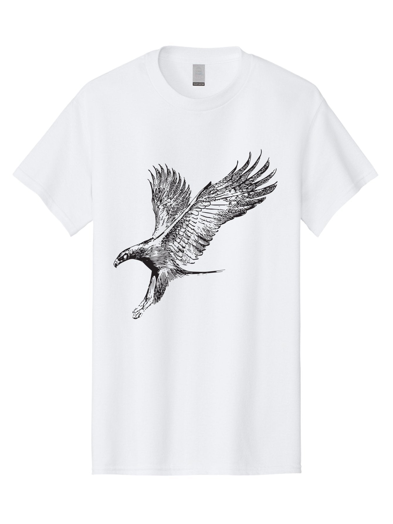 Flying-Eagle Men'S Graphic Tee, 100% Cotton, Comfortable Casual Summer Wear, Machine Washable, Eagle Soaring Through The Air, Bird In Flight, Majestic Creature, Sharp Talons, Spread Wings, Freedom Symbol, Wildlife, Nature Aad882 14