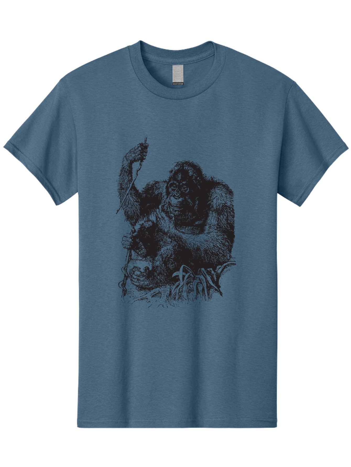 Foxy-Gorilla Men'S Graphic Tee, 100% Cotton, Comfortable Casual Summer Wear, Machine Washable, Gorilla Holding Foxy, Wild Animals, Jungle Creatures, Furry Friends, Animal Graphics, Wildlife Art, Primal Scene, Savage Beast Aad886 14