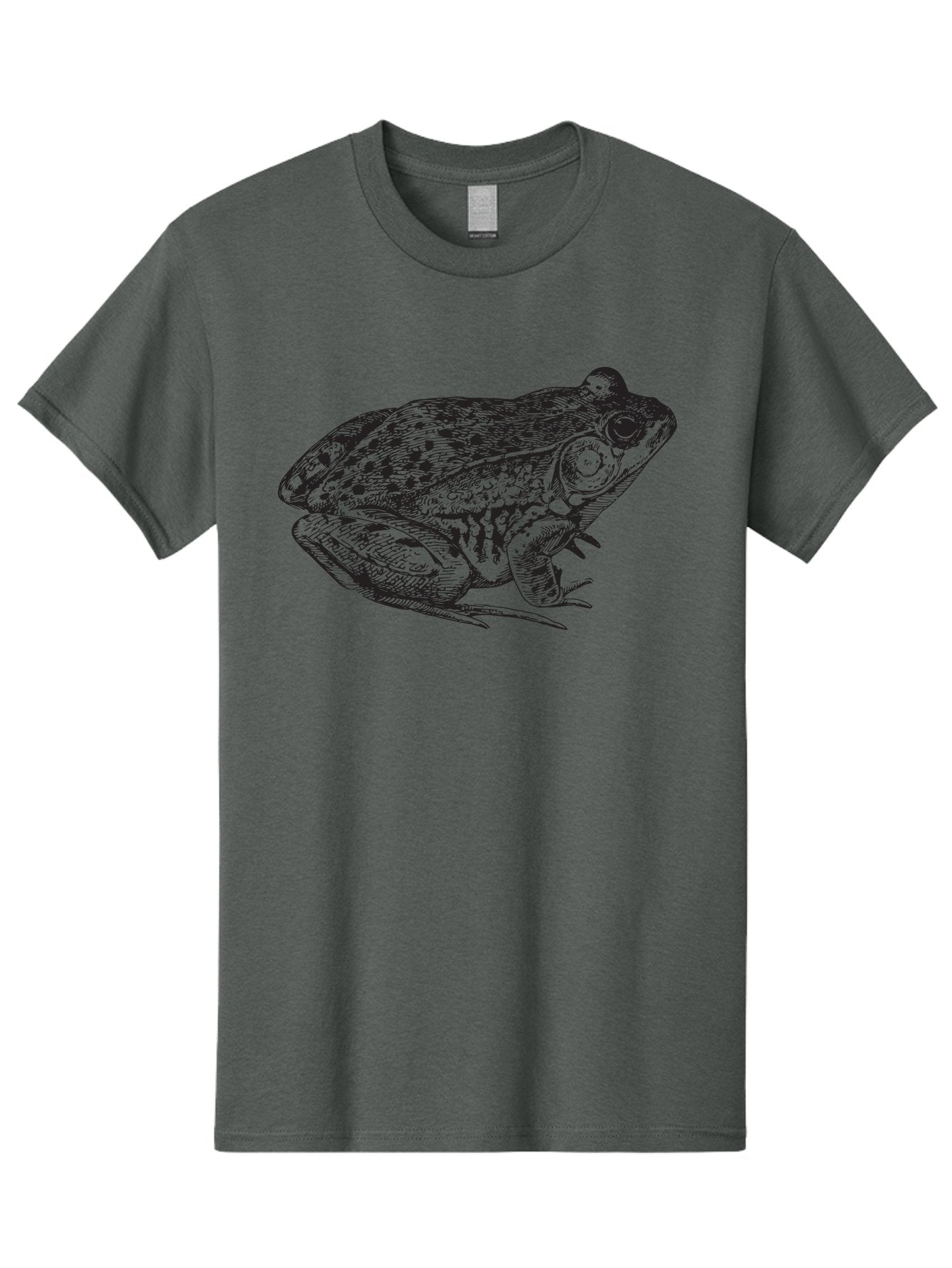 Frog-Illustration Men'S Graphic Tee, 100% Cotton, Comfortable Casual Summer Wear, Machine Washable, Frog, Toad, Amphibian, Illustration, Detailed Drawing, Wildlife Art, Nature, Animal, Black Lines Aad887 14
