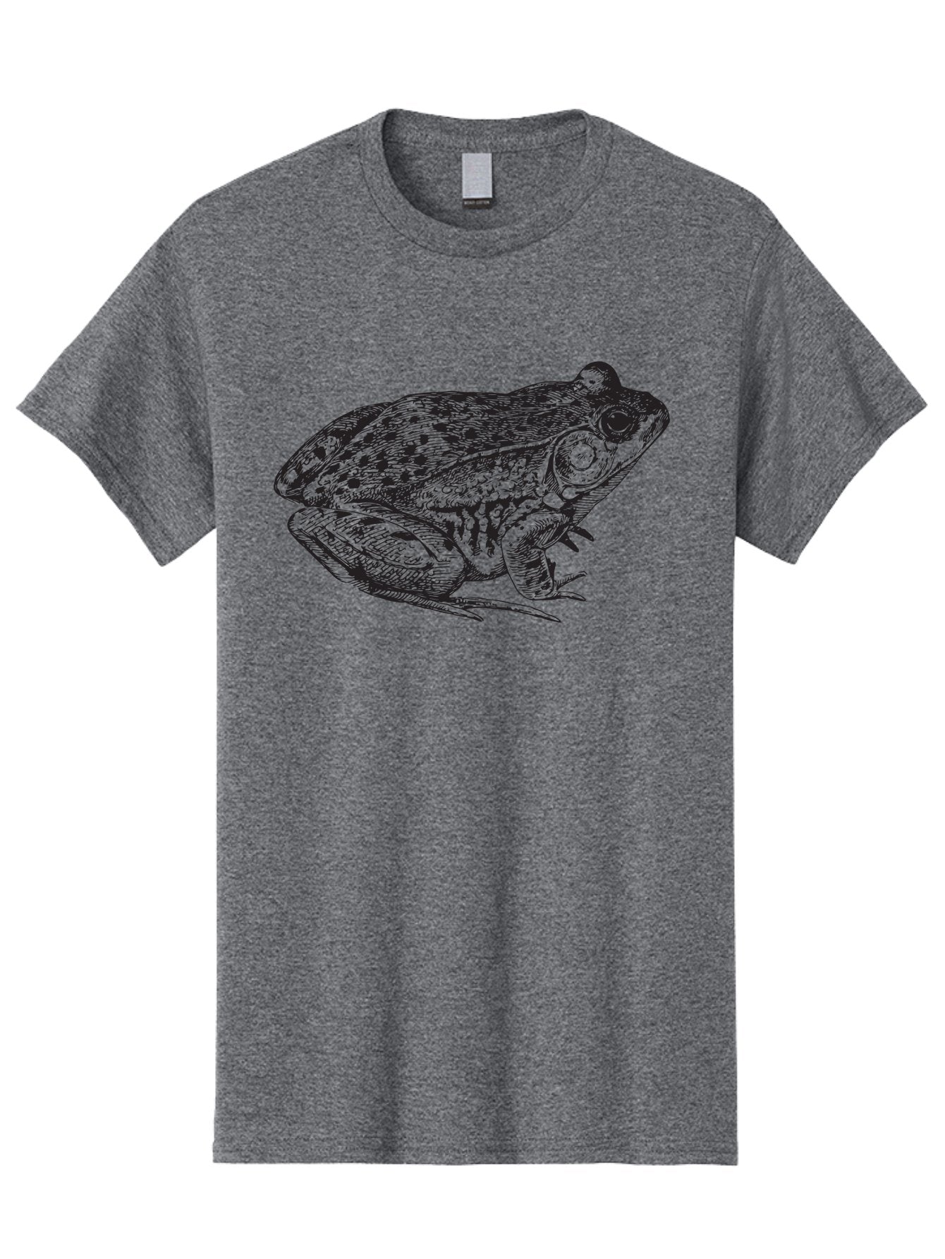 Frog-Illustration Men'S Graphic Tee, 100% Cotton, Comfortable Casual Summer Wear, Machine Washable, Frog, Toad, Amphibian, Illustration, Detailed Drawing, Wildlife Art, Nature, Animal, Black Lines Aad887 12