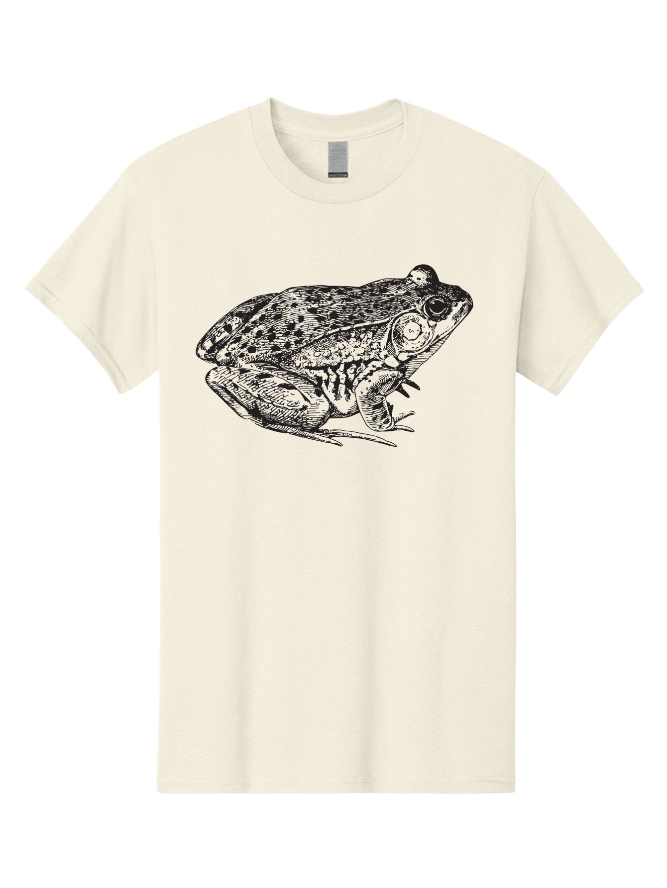 Frog-Illustration Men'S Graphic Tee, 100% Cotton, Comfortable Casual Summer Wear, Machine Washable, Frog, Toad, Amphibian, Illustration, Detailed Drawing, Wildlife Art, Nature, Animal, Black Lines Aad887 7