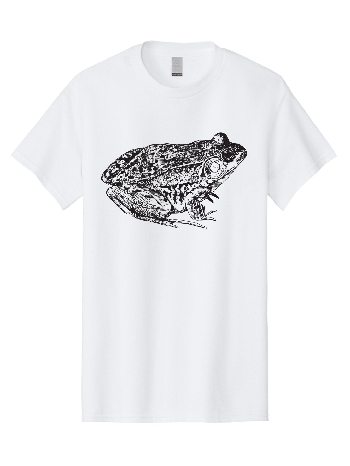 Frog-Illustration Men'S Graphic Tee, 100% Cotton, Comfortable Casual Summer Wear, Machine Washable, Frog, Toad, Amphibian, Illustration, Detailed Drawing, Wildlife Art, Nature, Animal, Black Lines Aad887 3