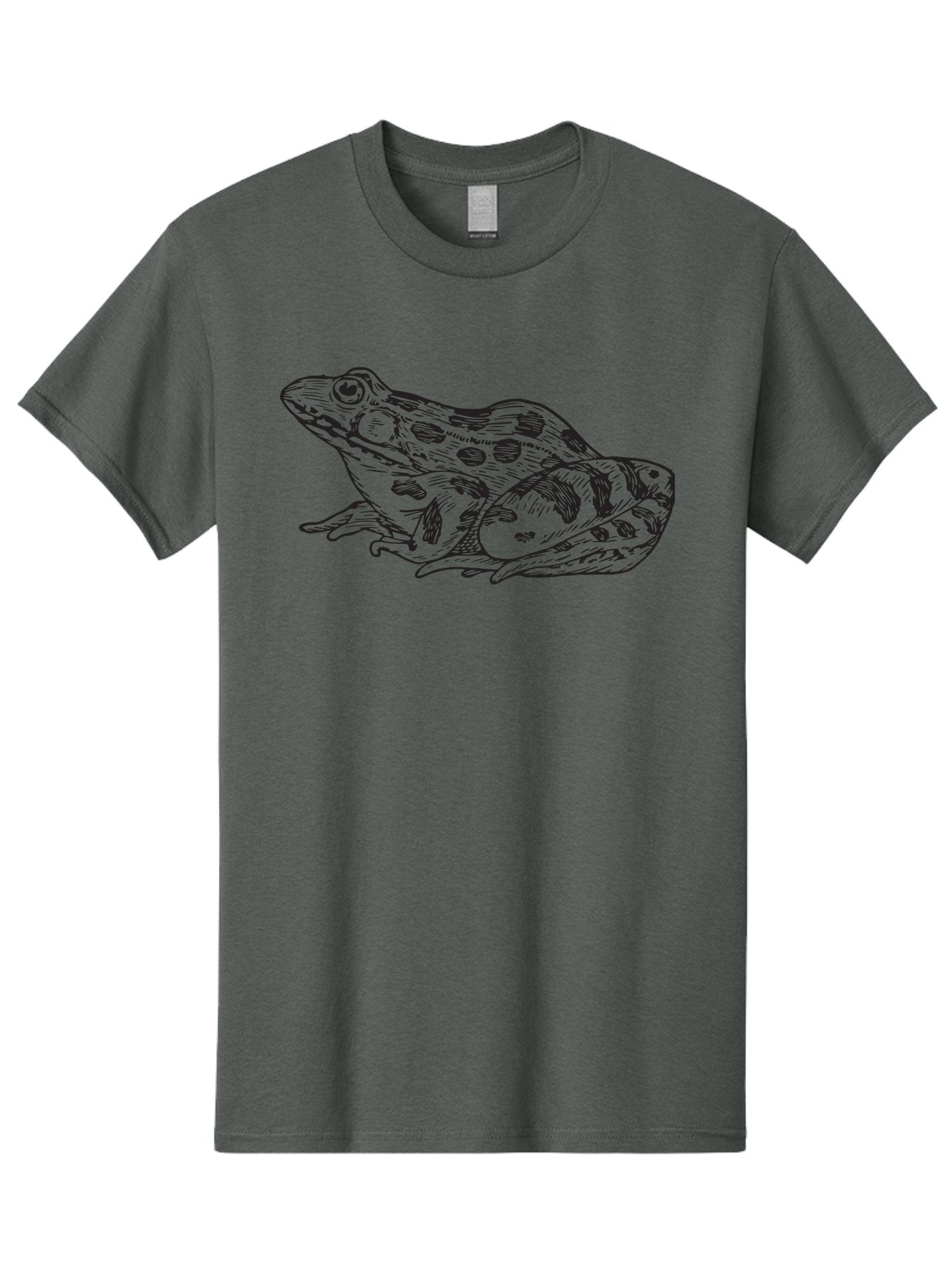 Frog Men'S Graphic Tee, 100% Cotton, Comfortable Casual Summer Wear, Machine Washable, Detailed Illustration, Frog Artwork, Black And Green, Amphibian, Wildlife, Animal Art, Nature Graphic Aad889 7