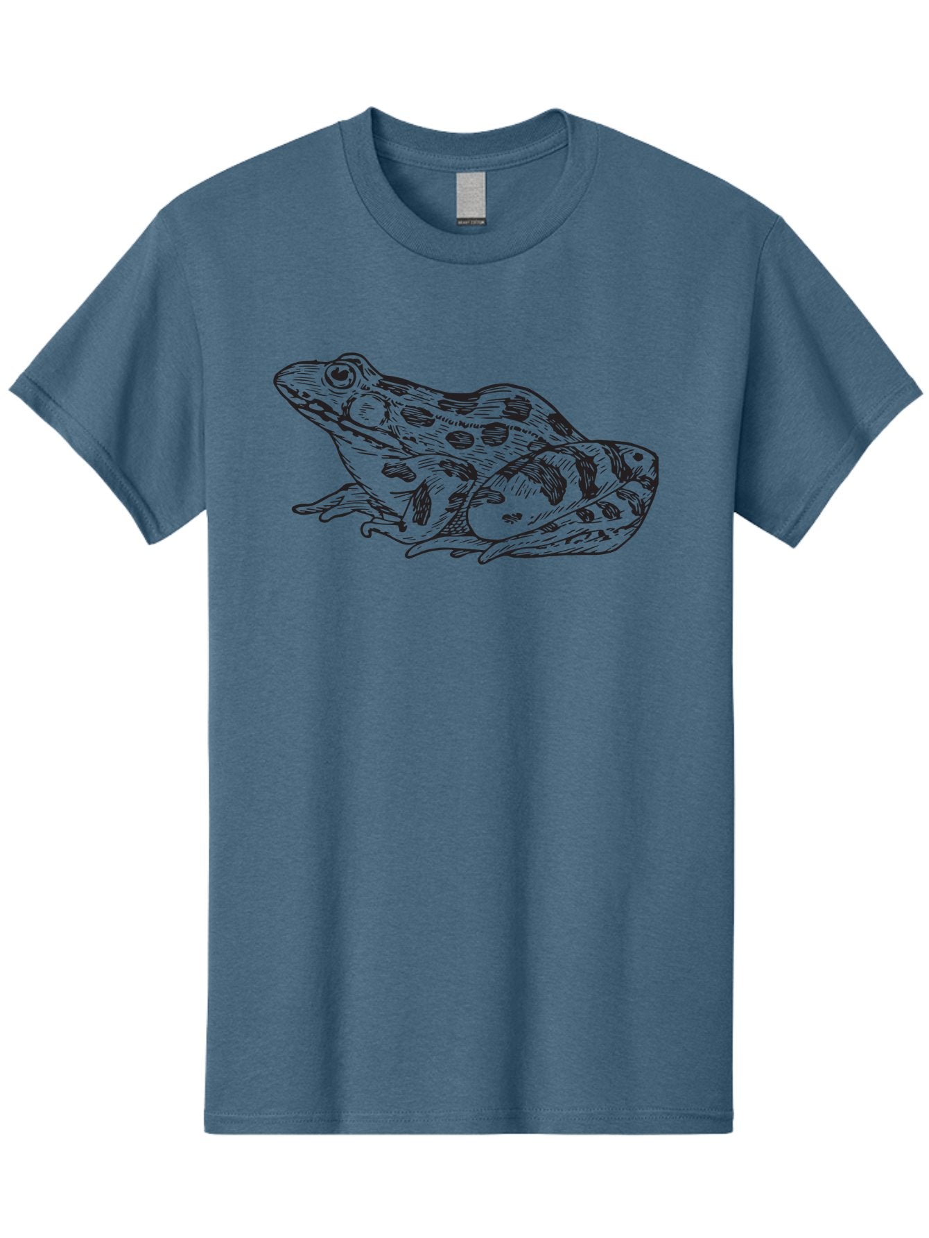 Frog Men'S Graphic Tee, 100% Cotton, Comfortable Casual Summer Wear, Machine Washable, Detailed Illustration, Frog Artwork, Black And Green, Amphibian, Wildlife, Animal Art, Nature Graphic Aad889 8