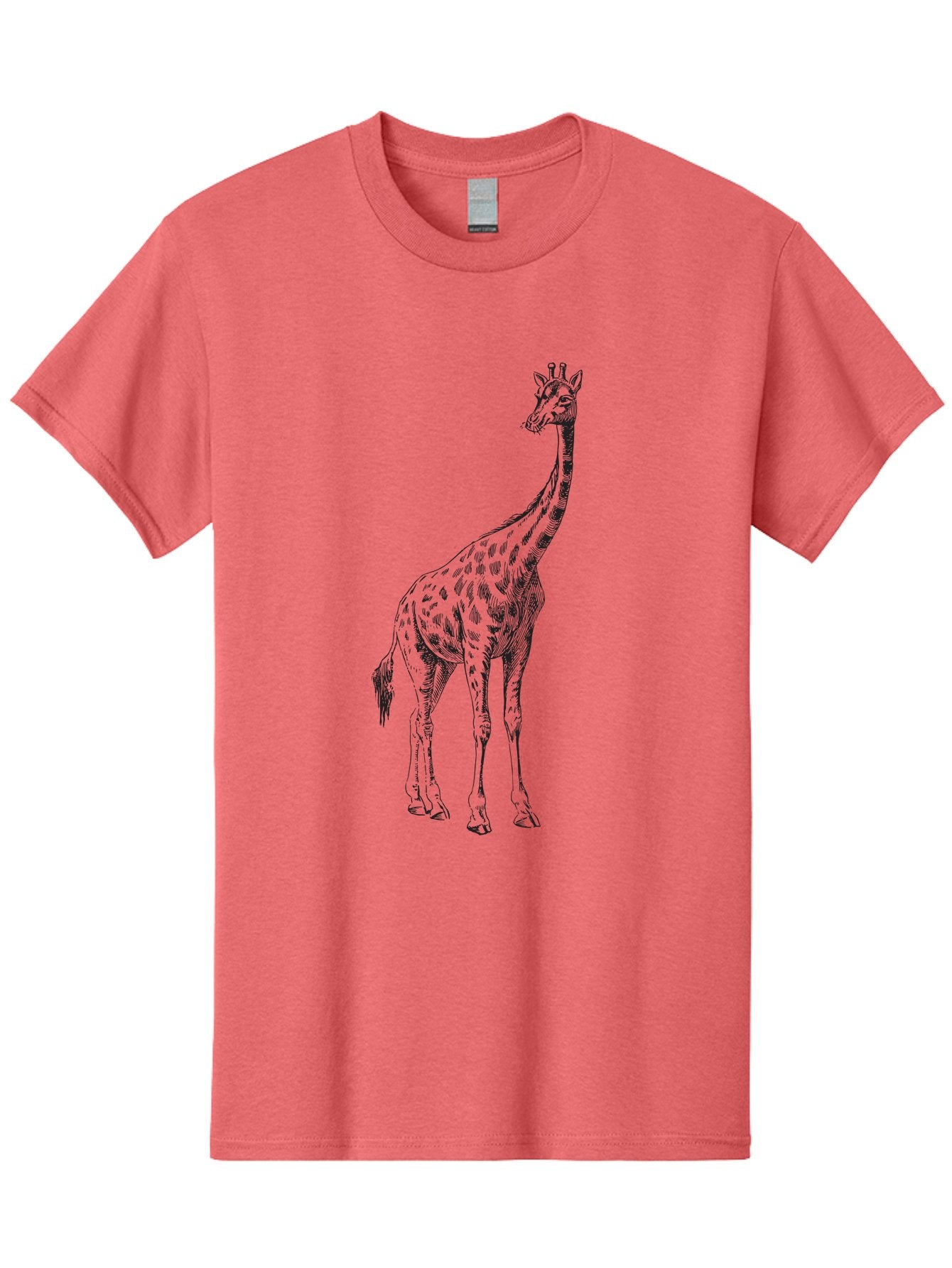 Giraffe-1 Men'S Graphic Tee, 100% Cotton, Comfortable Casual Summer Wear, Machine Washable, Giraffe Standing, Tall Animal, Wildlife, Spotted Fur, Long Neck, Safari, Exotic, Wild, Free Ranging, Tall Creature Aad892