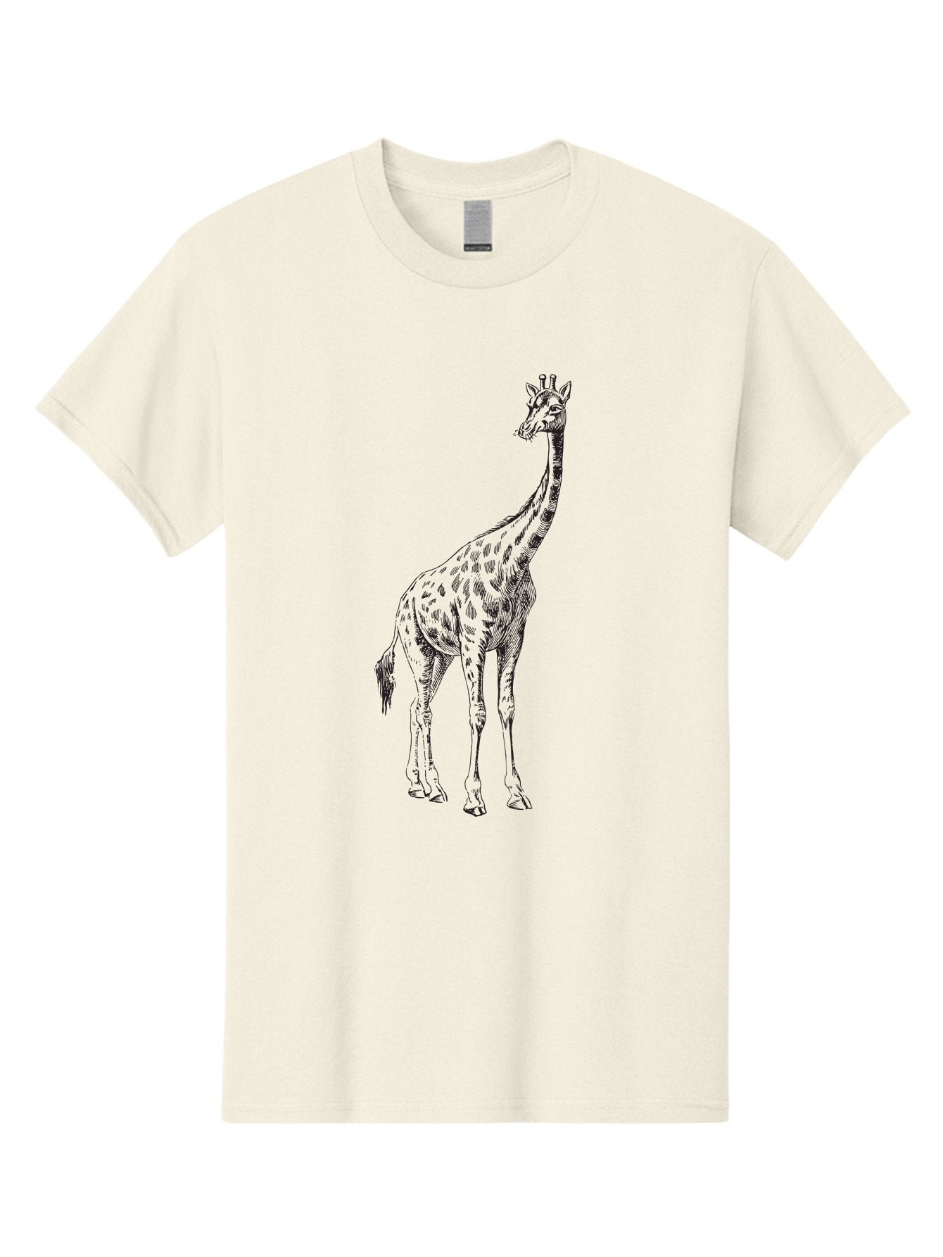 Giraffe-1 Men'S Graphic Tee, 100% Cotton, Comfortable Casual Summer Wear, Machine Washable, Giraffe Standing, Tall Animal, Wildlife, Spotted Fur, Long Neck, Safari, Exotic, Wild, Free Ranging, Tall Creature Aad892