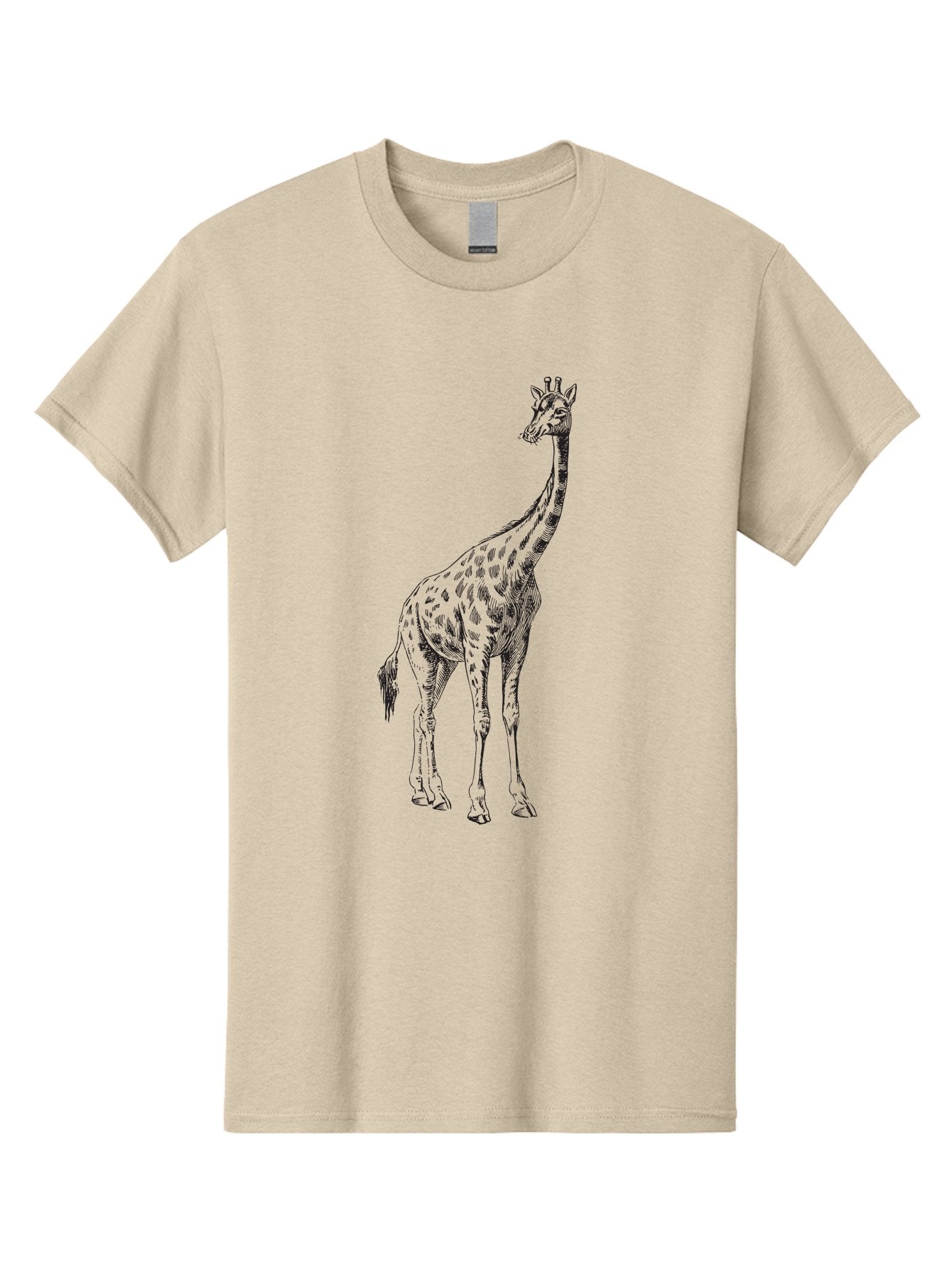 Giraffe-1 Men'S Graphic Tee, 100% Cotton, Comfortable Casual Summer Wear, Machine Washable, Giraffe Standing, Tall Animal, Wildlife, Spotted Fur, Long Neck, Safari, Exotic, Wild, Free Ranging, Tall Creature Aad892 15