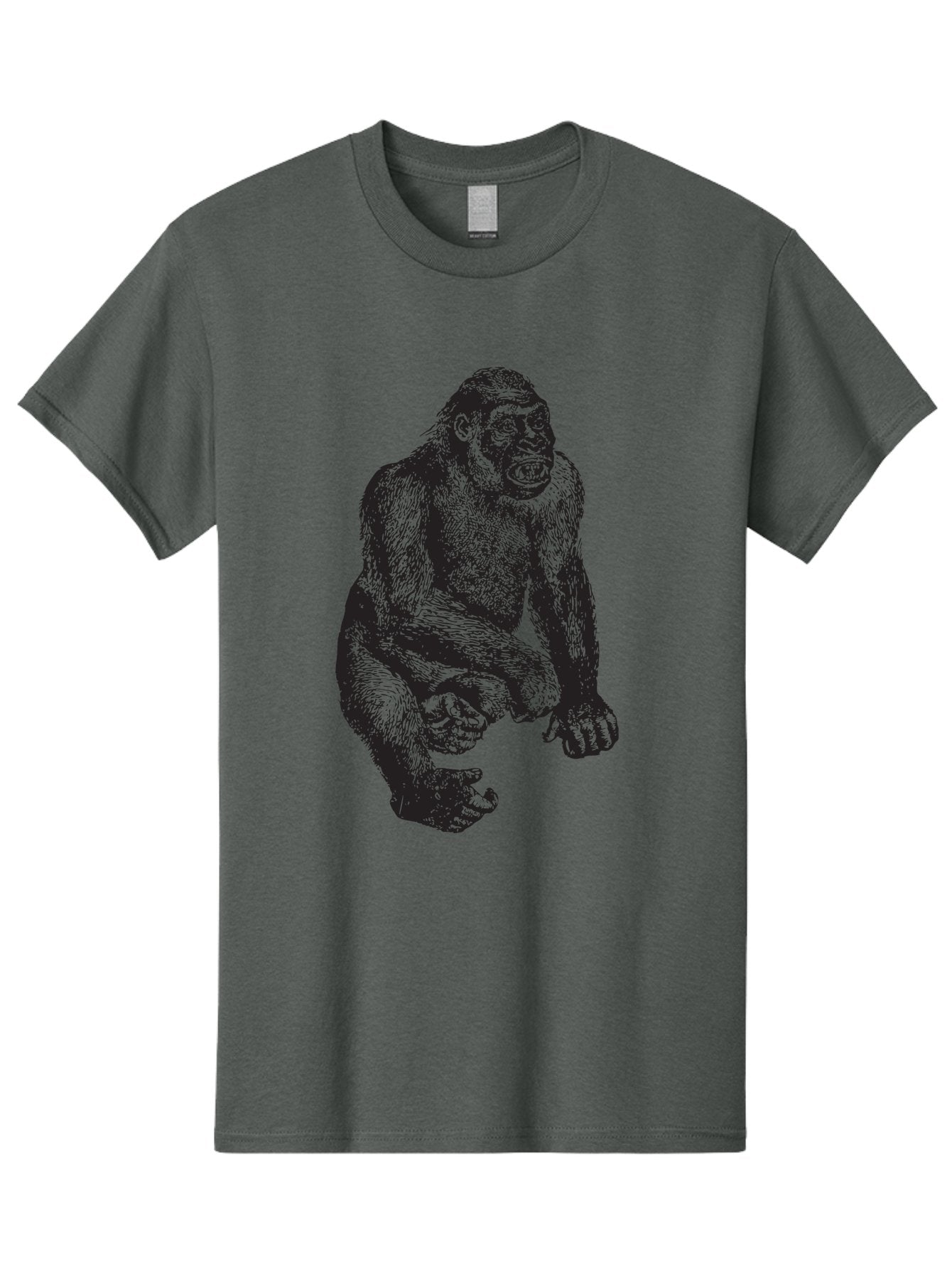 Gorilla Men'S Graphic Tee, 100% Cotton, Comfortable Casual Summer Wear, Machine Washable, Gorilla Illustration, Primate Art, Wildlife Graphic, Animal Design, Monkey Sketch, Wild Animal Portrait Aad894 6