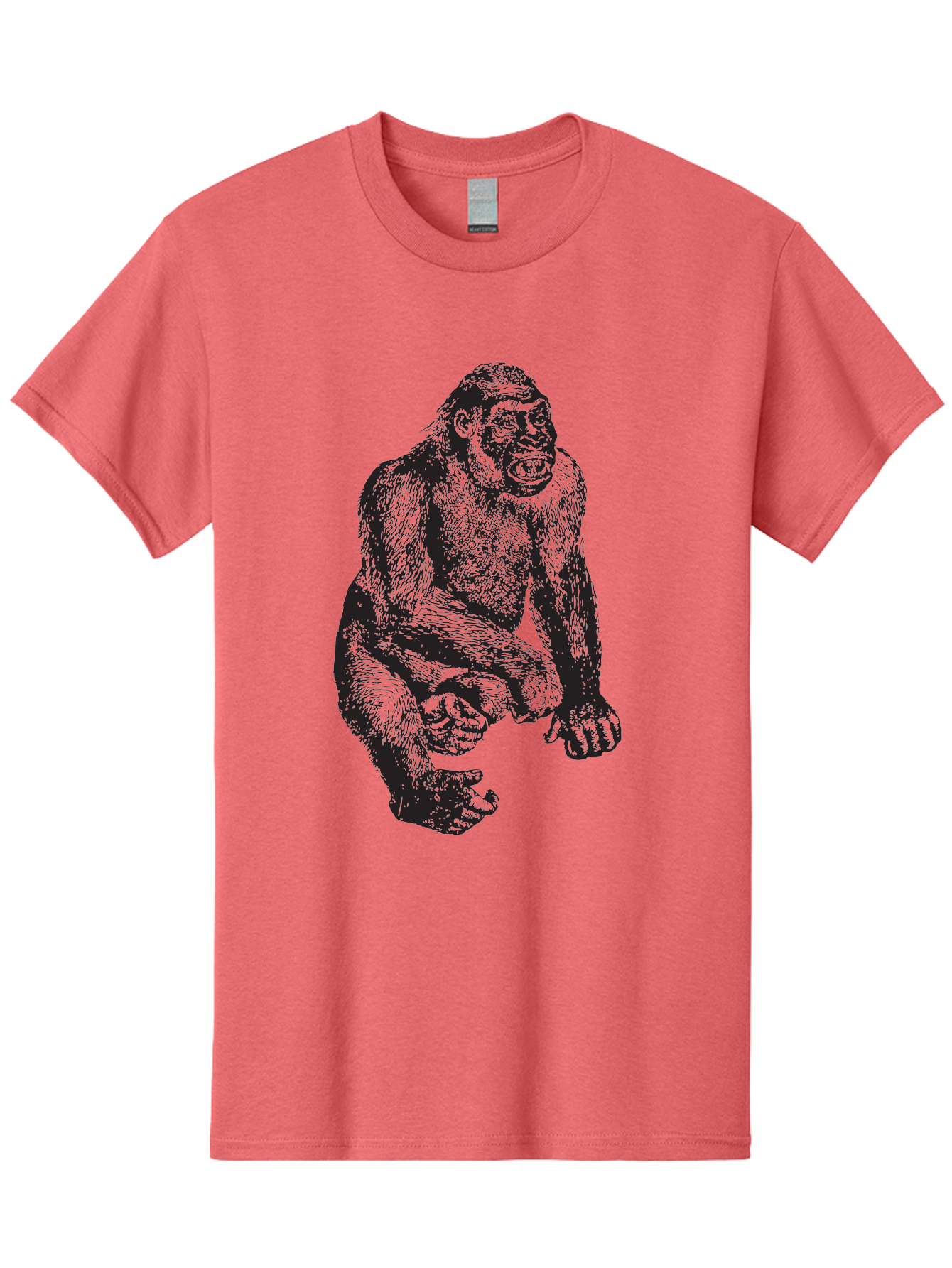 Gorilla Men'S Graphic Tee, 100% Cotton, Comfortable Casual Summer Wear, Machine Washable, Gorilla Illustration, Primate Art, Wildlife Graphic, Animal Design, Monkey Sketch, Wild Animal Portrait Aad894 17