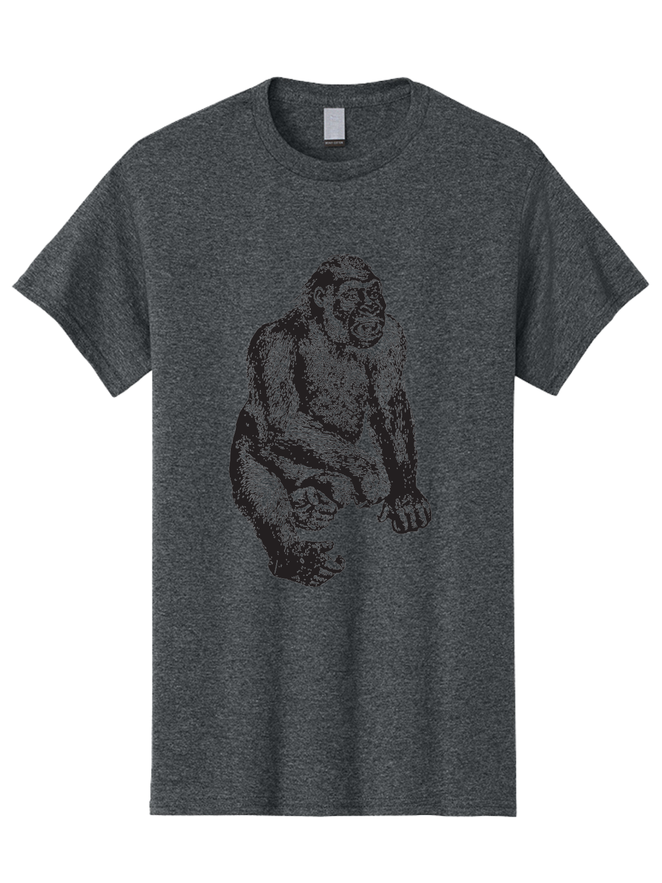Gorilla Men'S Graphic Tee, 100% Cotton, Comfortable Casual Summer Wear, Machine Washable, Gorilla Illustration, Primate Art, Wildlife Graphic, Animal Design, Monkey Sketch, Wild Animal Portrait Aad894 19
