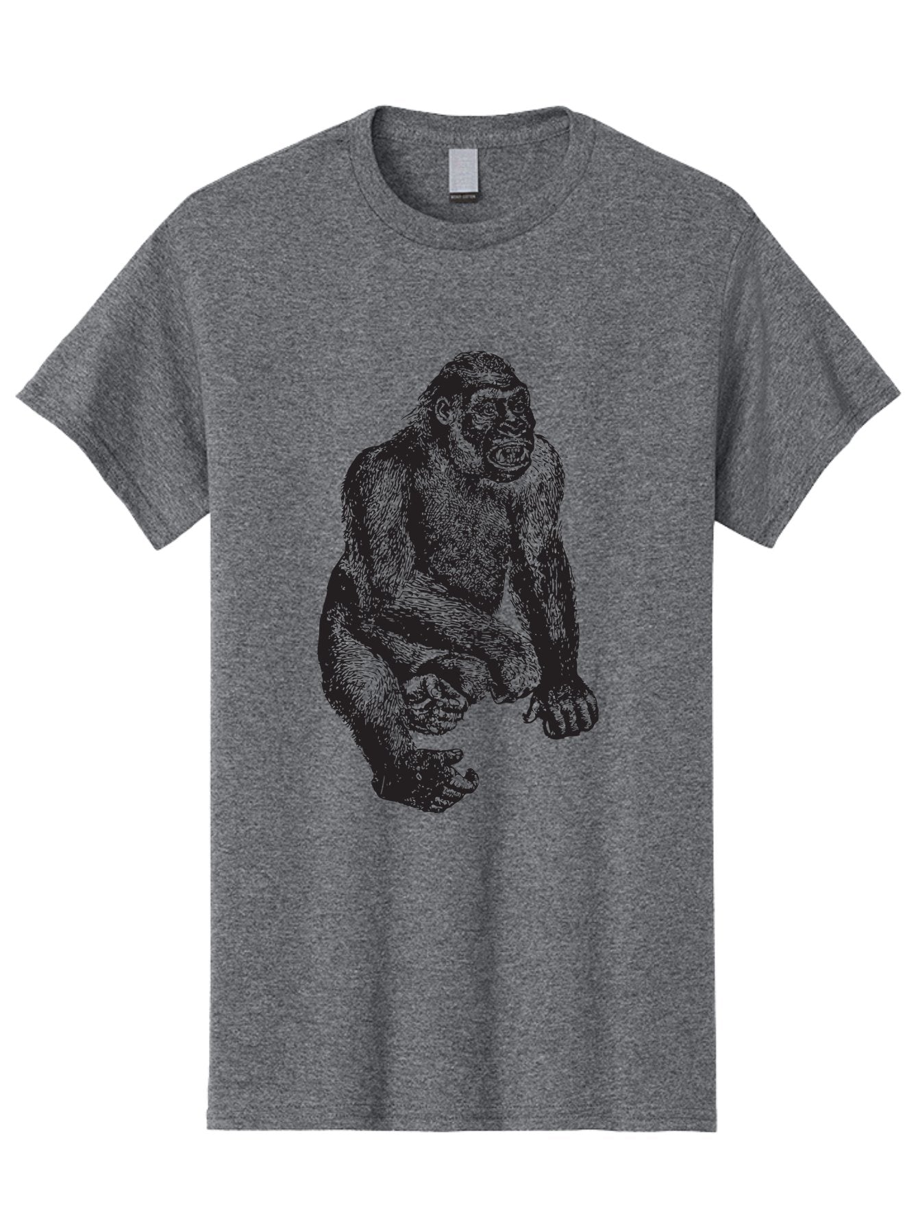 Gorilla Men'S Graphic Tee, 100% Cotton, Comfortable Casual Summer Wear, Machine Washable, Gorilla Illustration, Primate Art, Wildlife Graphic, Animal Design, Monkey Sketch, Wild Animal Portrait Aad894 13