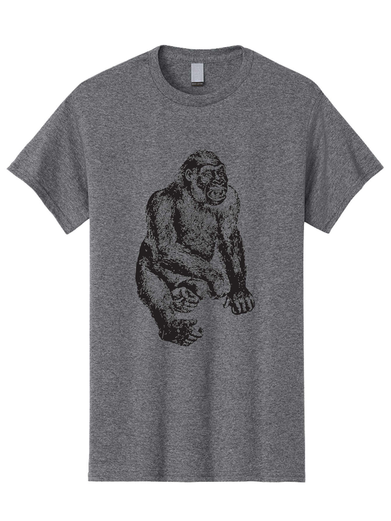 Gorilla Men'S Graphic Tee, 100% Cotton, Comfortable Casual Summer Wear, Machine Washable, Gorilla Illustration, Primate Art, Wildlife Graphic, Animal Design, Monkey Sketch, Wild Animal Portrait Aad894 29