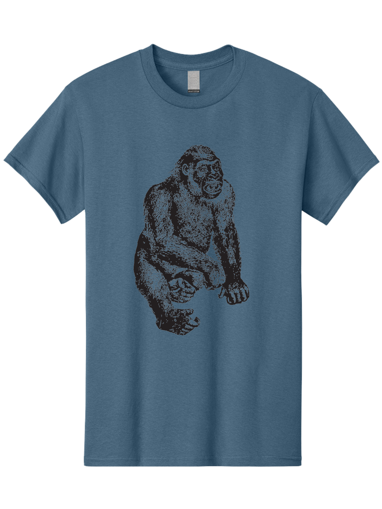 Gorilla Men'S Graphic Tee, 100% Cotton, Comfortable Casual Summer Wear, Machine Washable, Gorilla Illustration, Primate Art, Wildlife Graphic, Animal Design, Monkey Sketch, Wild Animal Portrait Aad894 3