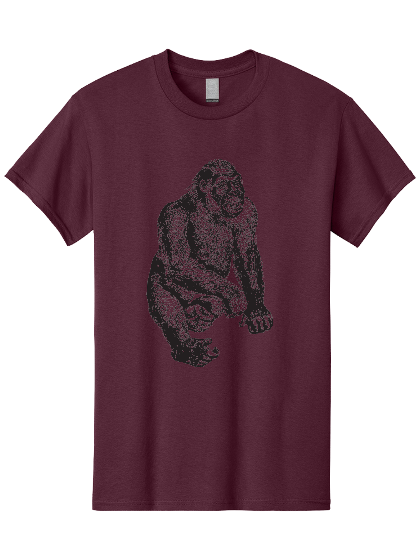 Gorilla Men'S Graphic Tee, 100% Cotton, Comfortable Casual Summer Wear, Machine Washable, Gorilla Illustration, Primate Art, Wildlife Graphic, Animal Design, Monkey Sketch, Wild Animal Portrait Aad894 21