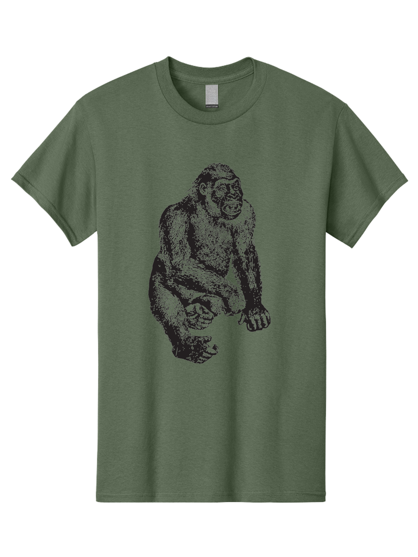 Gorilla Men'S Graphic Tee, 100% Cotton, Comfortable Casual Summer Wear, Machine Washable, Gorilla Illustration, Primate Art, Wildlife Graphic, Animal Design, Monkey Sketch, Wild Animal Portrait Aad894 9