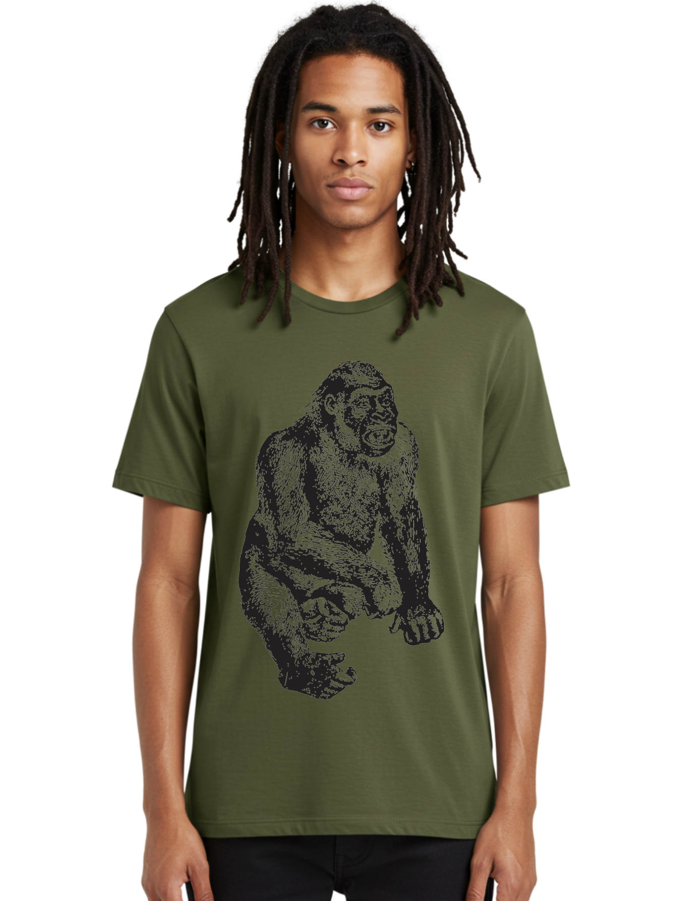 Gorilla Men'S Graphic Tee, 100% Cotton, Comfortable Casual Summer Wear, Machine Washable, Gorilla Illustration, Primate Art, Wildlife Graphic, Animal Design, Monkey Sketch, Wild Animal Portrait Aad894 10