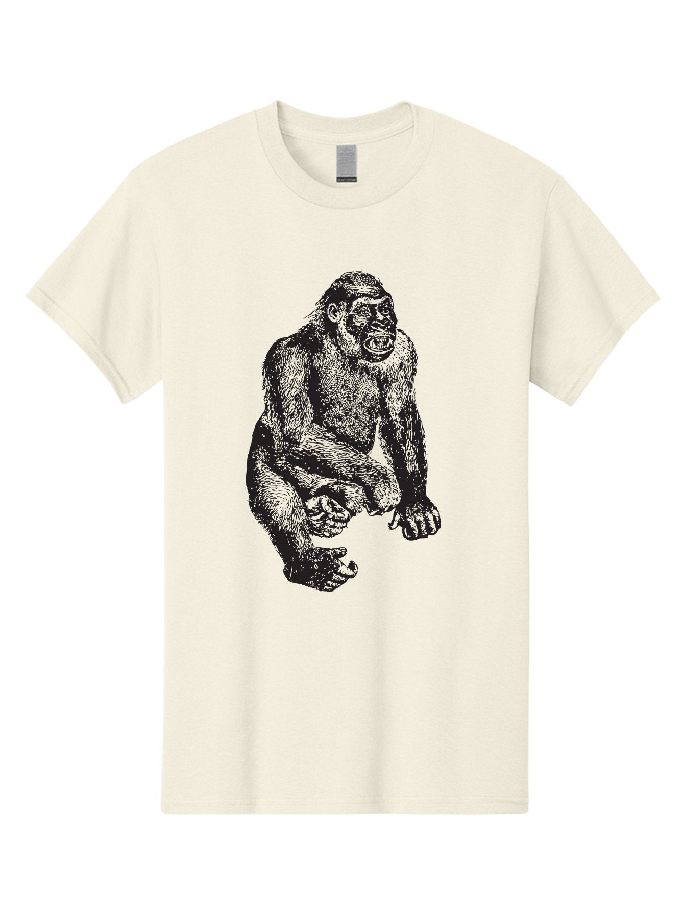 Gorilla Men'S Graphic Tee, 100% Cotton, Comfortable Casual Summer Wear, Machine Washable, Gorilla Illustration, Primate Art, Wildlife Graphic, Animal Design, Monkey Sketch, Wild Animal Portrait Aad894 11
