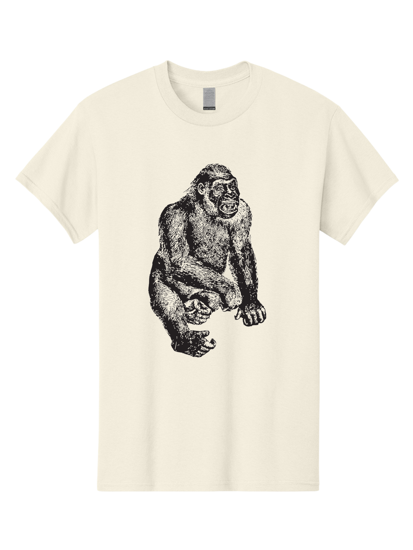 Gorilla Men'S Graphic Tee, 100% Cotton, Comfortable Casual Summer Wear, Machine Washable, Gorilla Illustration, Primate Art, Wildlife Graphic, Animal Design, Monkey Sketch, Wild Animal Portrait Aad894 7
