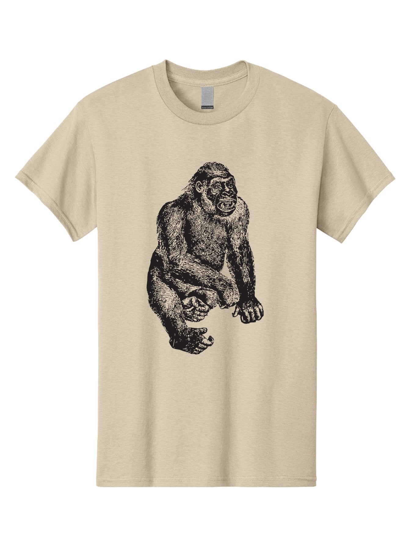 Gorilla Men'S Graphic Tee, 100% Cotton, Comfortable Casual Summer Wear, Machine Washable, Gorilla Illustration, Primate Art, Wildlife Graphic, Animal Design, Monkey Sketch, Wild Animal Portrait Aad894 15