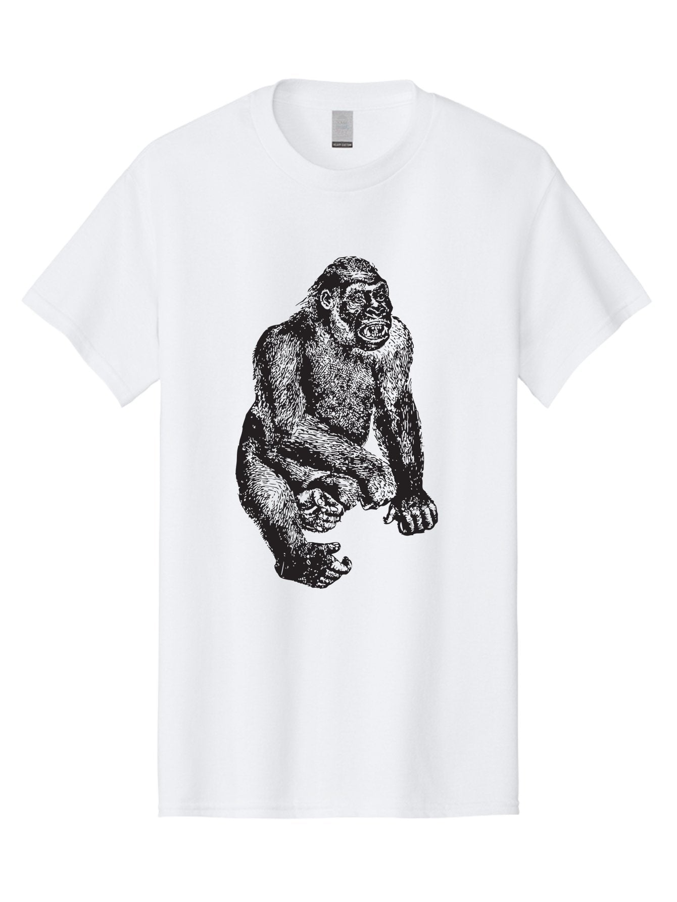 Gorilla Men'S Graphic Tee, 100% Cotton, Comfortable Casual Summer Wear, Machine Washable, Gorilla Illustration, Primate Art, Wildlife Graphic, Animal Design, Monkey Sketch, Wild Animal Portrait Aad894 8