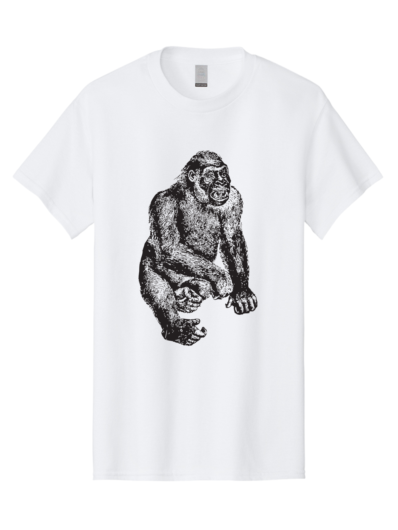 Gorilla Men'S Graphic Tee, 100% Cotton, Comfortable Casual Summer Wear, Machine Washable, Gorilla Illustration, Primate Art, Wildlife Graphic, Animal Design, Monkey Sketch, Wild Animal Portrait Aad894 11