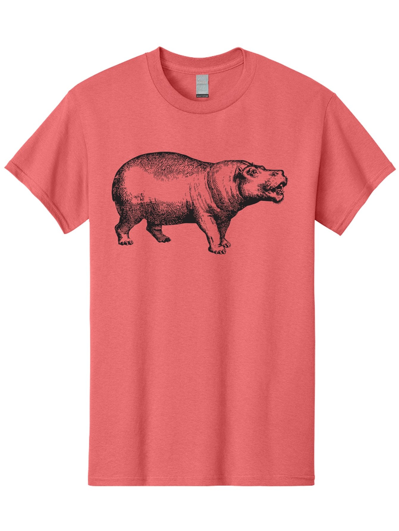 Hippopotamus Men'S Graphic Tee, 100% Cotton, Comfortable Casual Summer Wear, Machine Washable, Hippopotamus, Wild Animal, Large Mammal, Open Mouth, Detailed Illustration, Wildlife, Nature, Safari, River Creature, Angry Animal Aad898 11