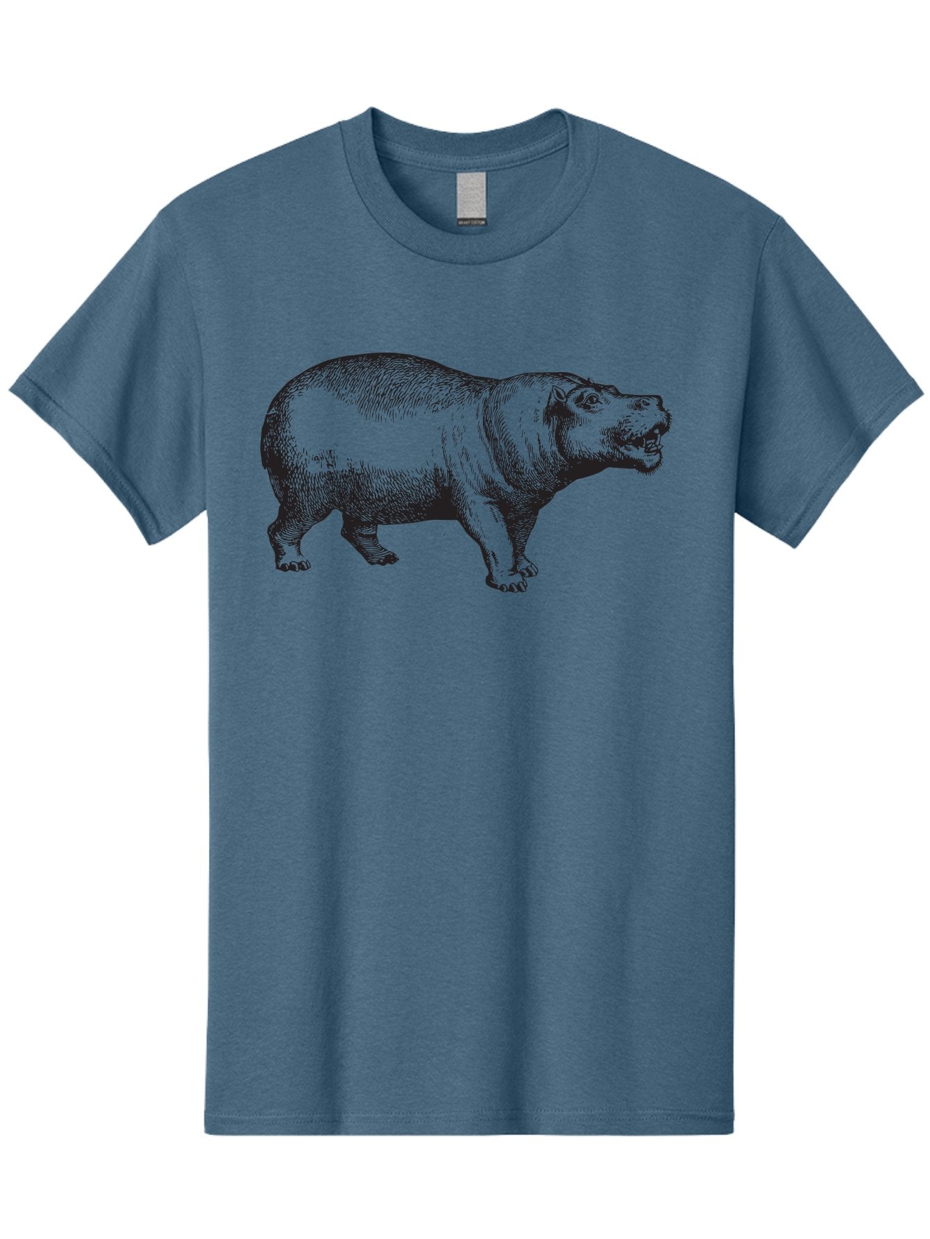 Hippopotamus Men'S Graphic Tee, 100% Cotton, Comfortable Casual Summer Wear, Machine Washable, Hippopotamus, Wild Animal, Large Mammal, Open Mouth, Detailed Illustration, Wildlife, Nature, Safari, River Creature, Angry Animal Aad898 12