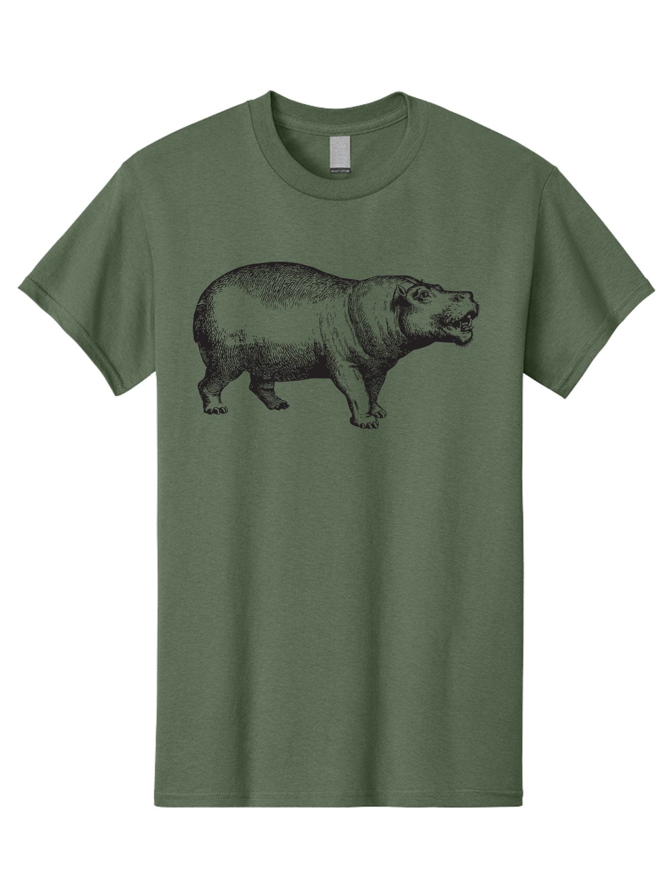 Hippopotamus Men'S Graphic Tee, 100% Cotton, Comfortable Casual Summer Wear, Machine Washable, Hippopotamus, Wild Animal, Large Mammal, Open Mouth, Detailed Illustration, Wildlife, Nature, Safari, River Creature, Angry Animal Aad898 9